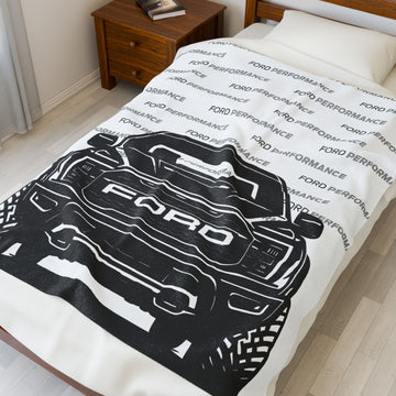Ford Raptor (Gen 3), Ford Performance Velveteen Plush Blanket Greyscale