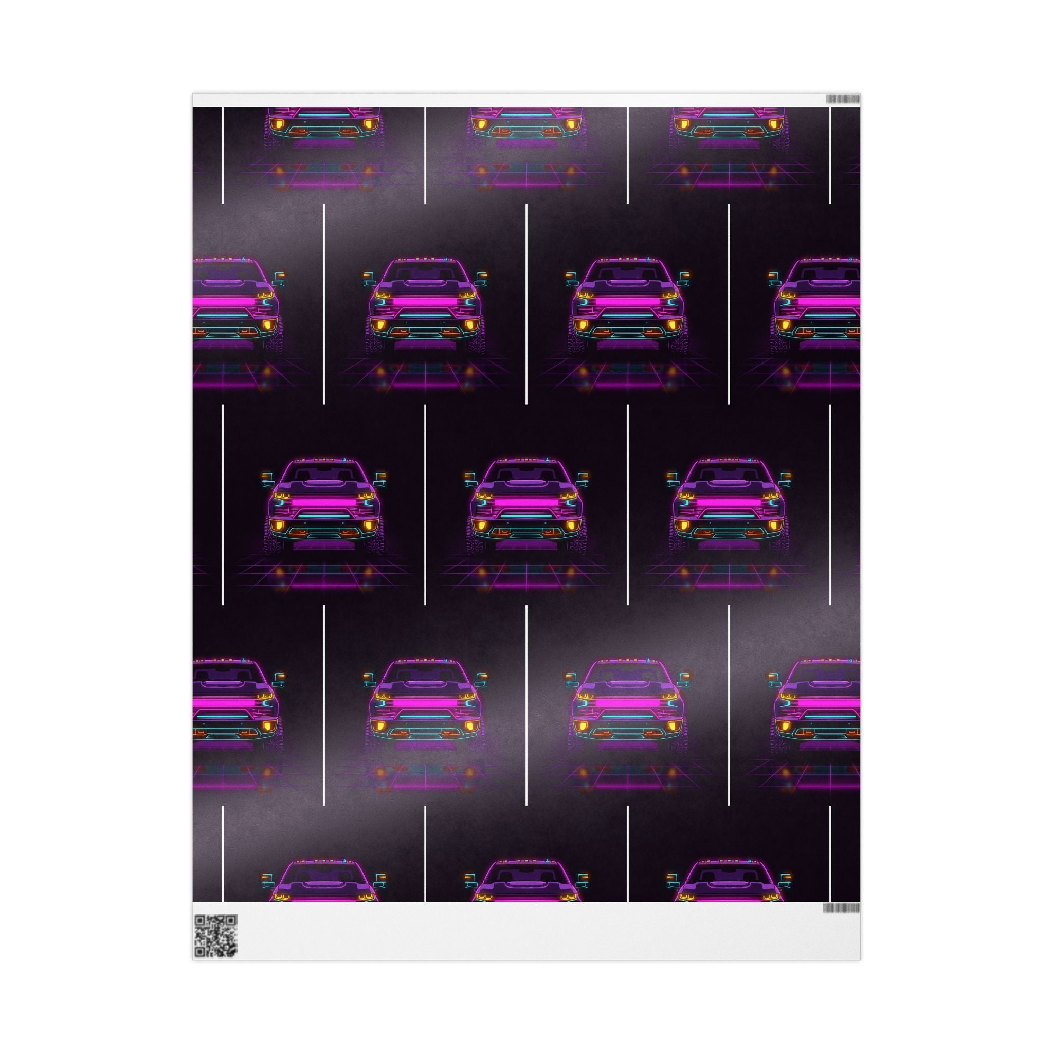 Chevy Silverado Trail Boss (2019+) Neon Synthwave Gift Wrapping Paper