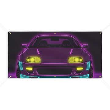 Toyota Supra MK4 Neon Synthwave Banner