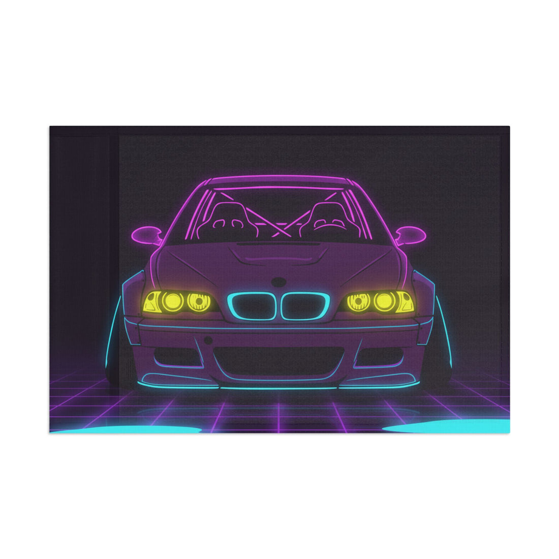 BMW E46 M3 (2000-06) Neon Synthwave Garage Flag