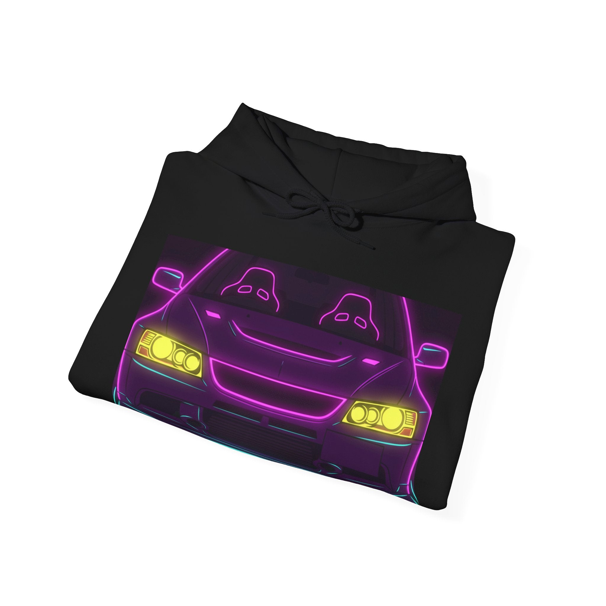 Mitsubishi Evo IX (2005-07) Neon Synthwave Unisex Hoodie