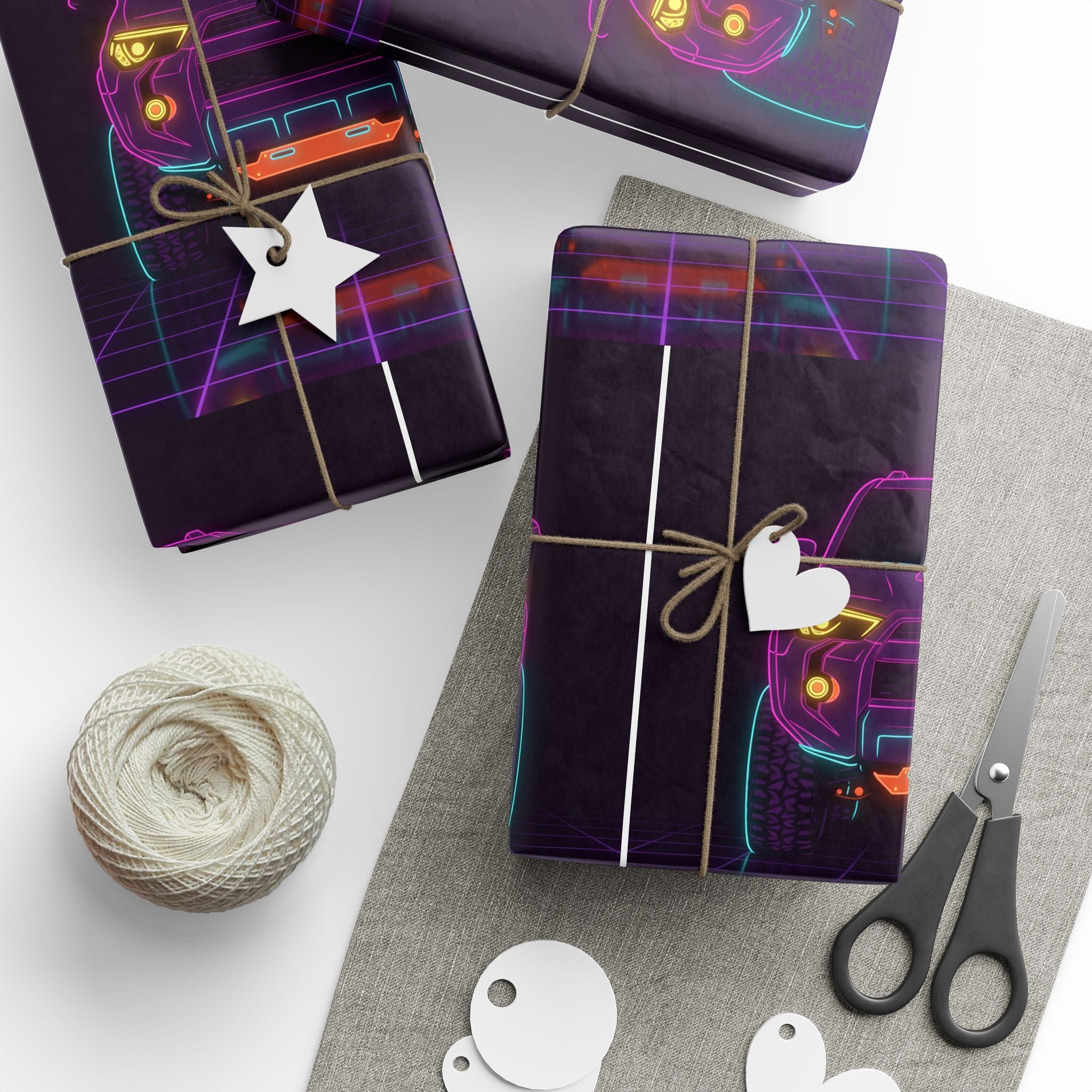 Toyota 4Runner TRD Pro Neon Synthwave Gift Wrapping Paper