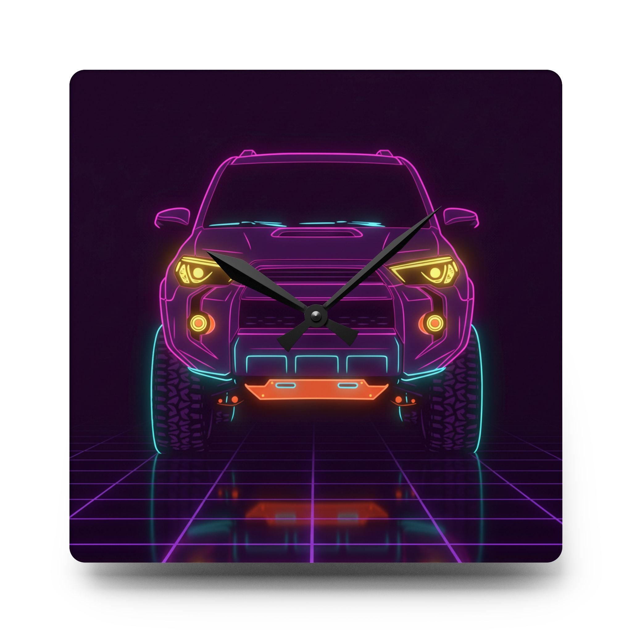 Toyota 4Runner TRD Pro Neon Synthwave Wall Clock