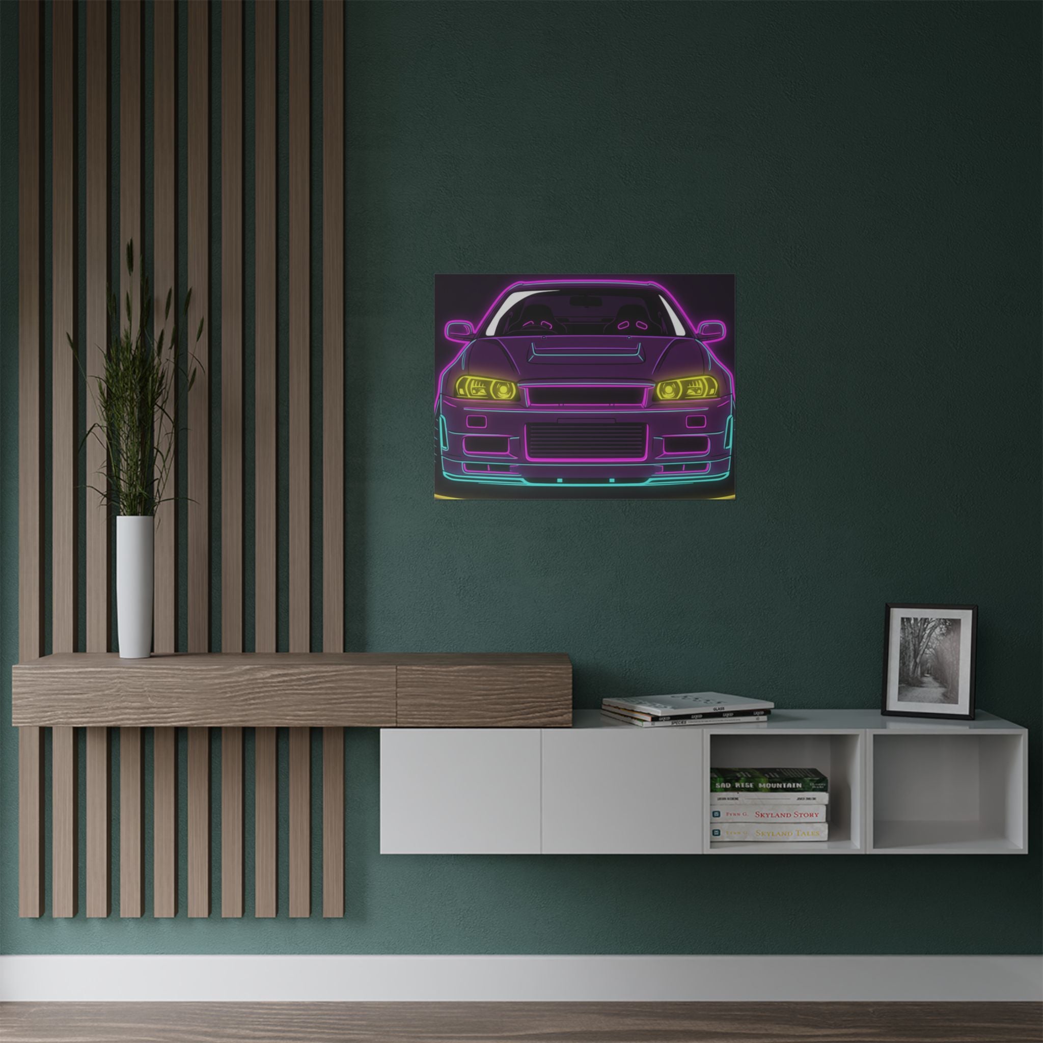 Nissan GT-R Neon Synthwave Poster