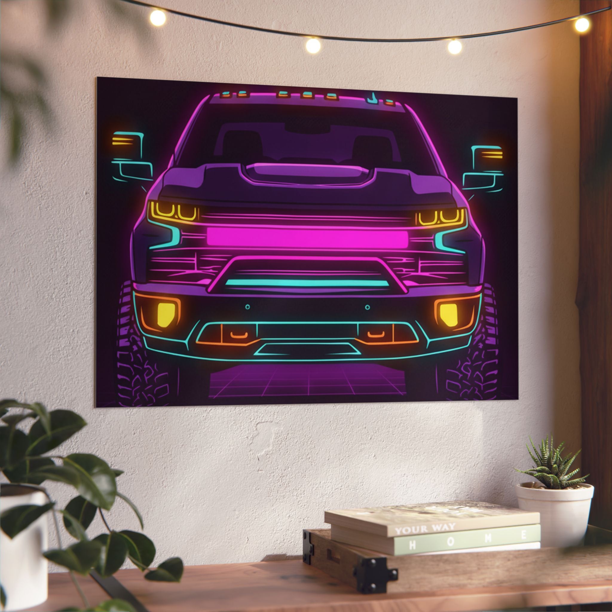 Chevy Silverado Trail Boss (2019+) Neon Synthwave Metal Wall Sign