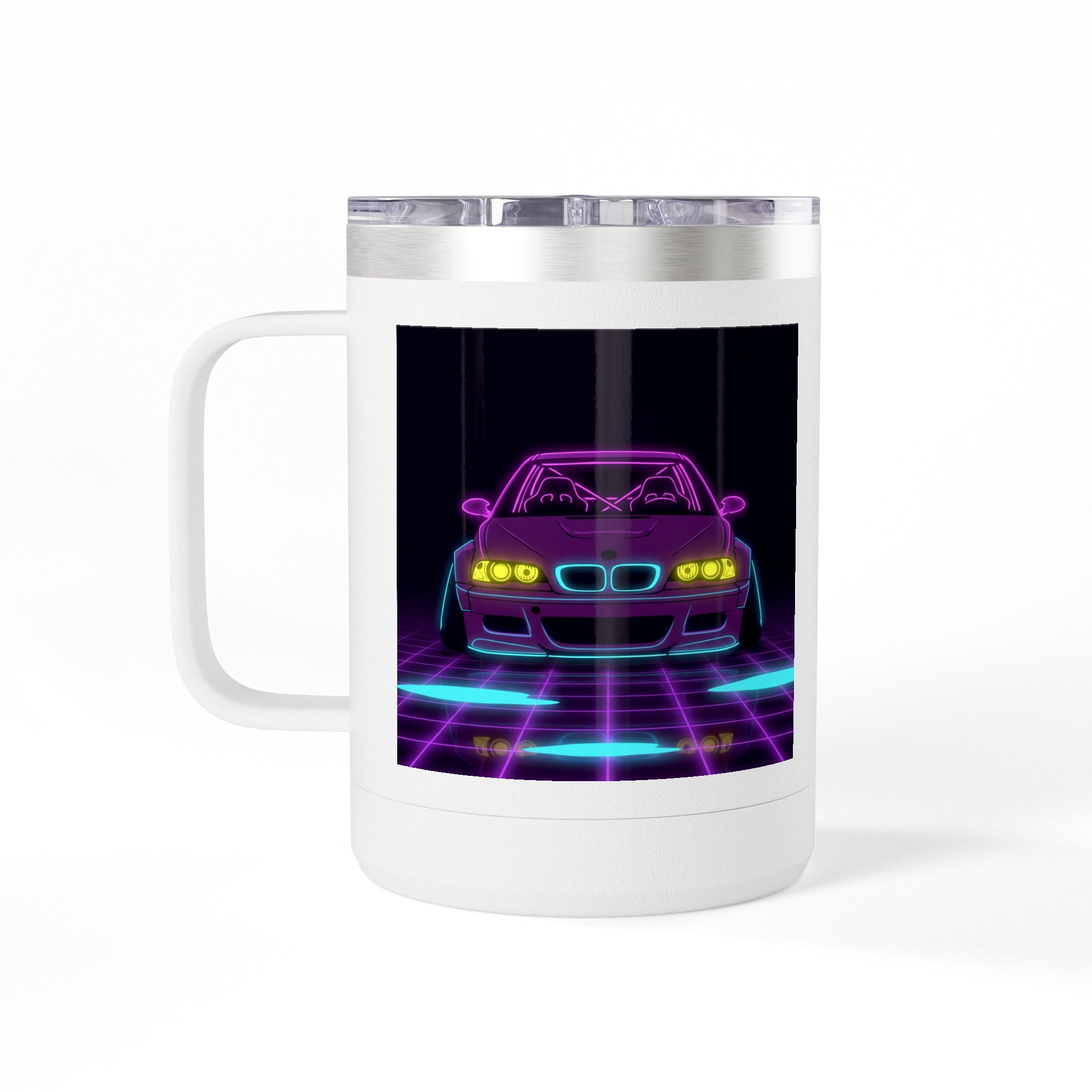 BMW E46 M3 (2000-06) Neon Synthwave Coffee Mug