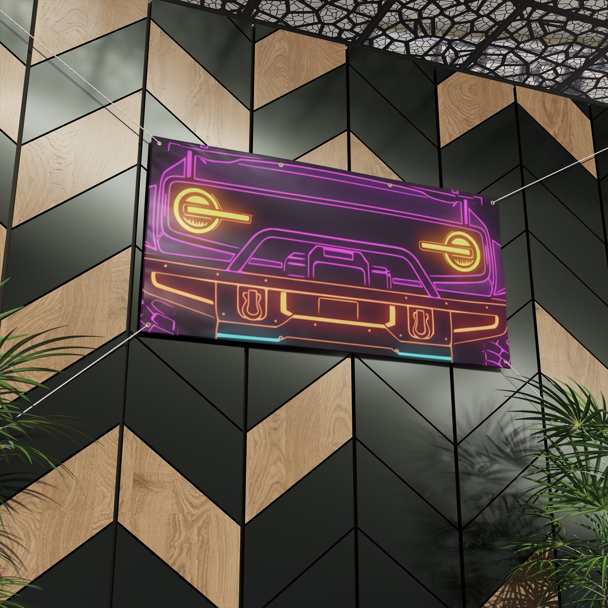 Ford Bronco (2021+) Neon Synthwave Banner