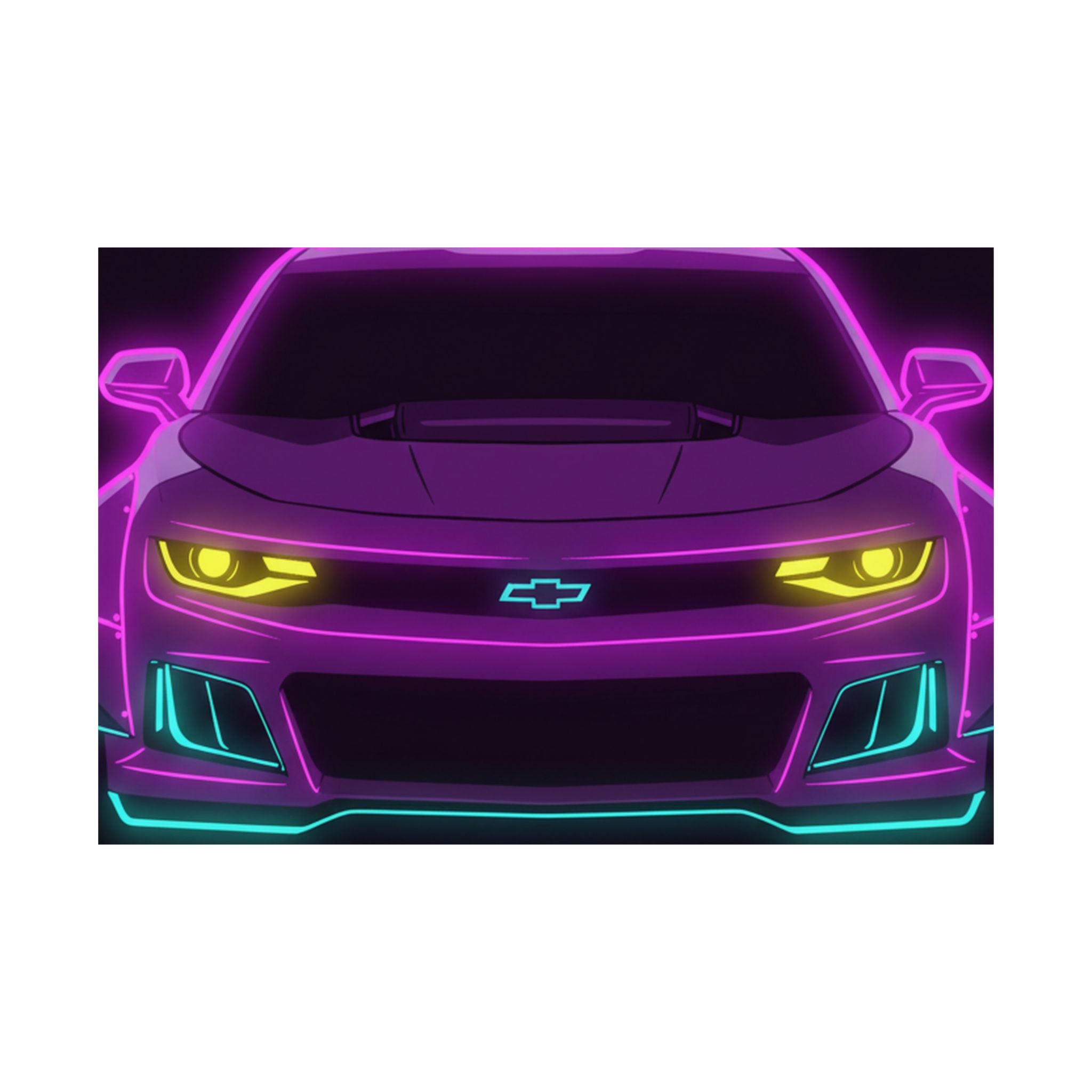 Chevrolet Camaro ZL1 Neon Synthwave Poster