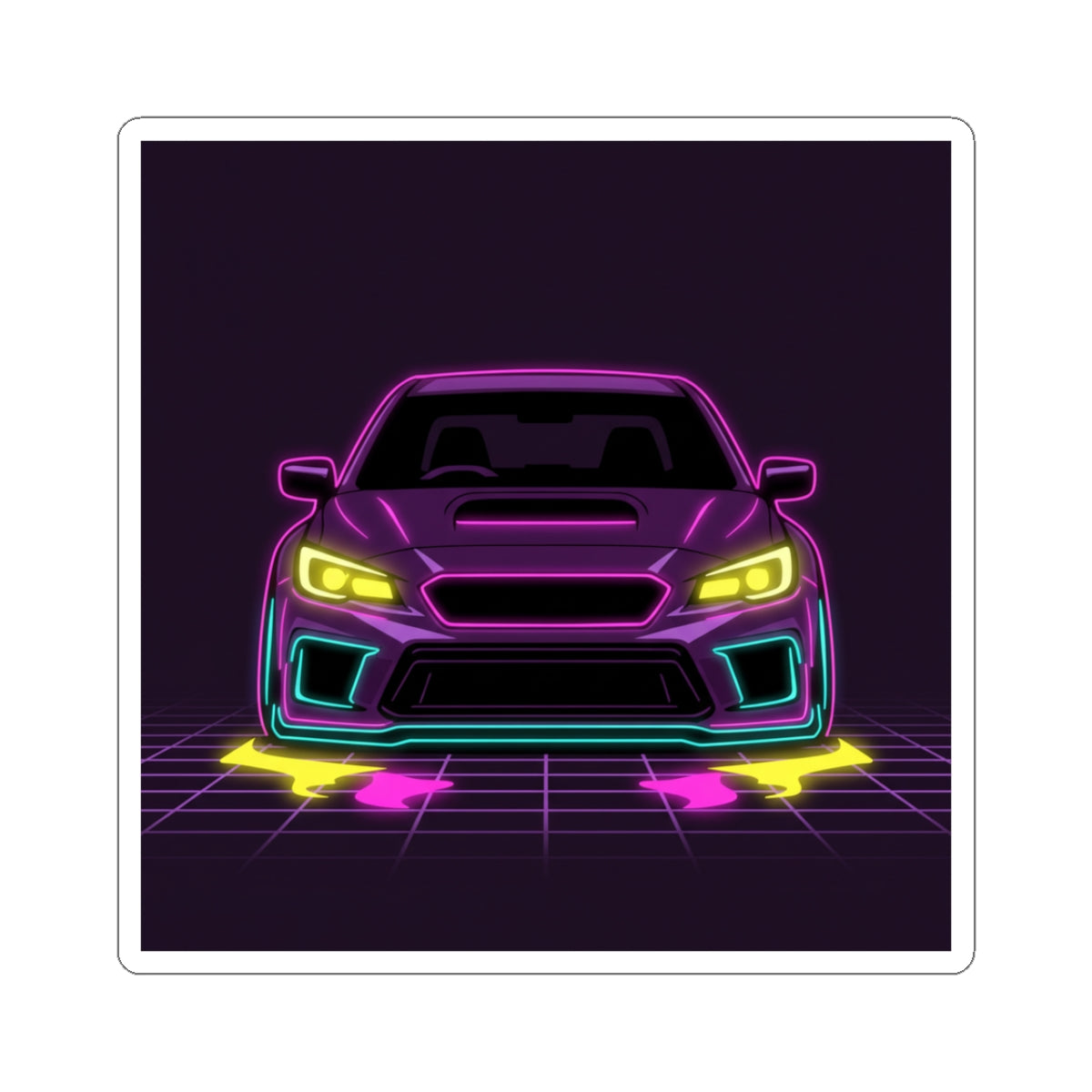 Subaru WRX STI Neon Synthwave Sticker