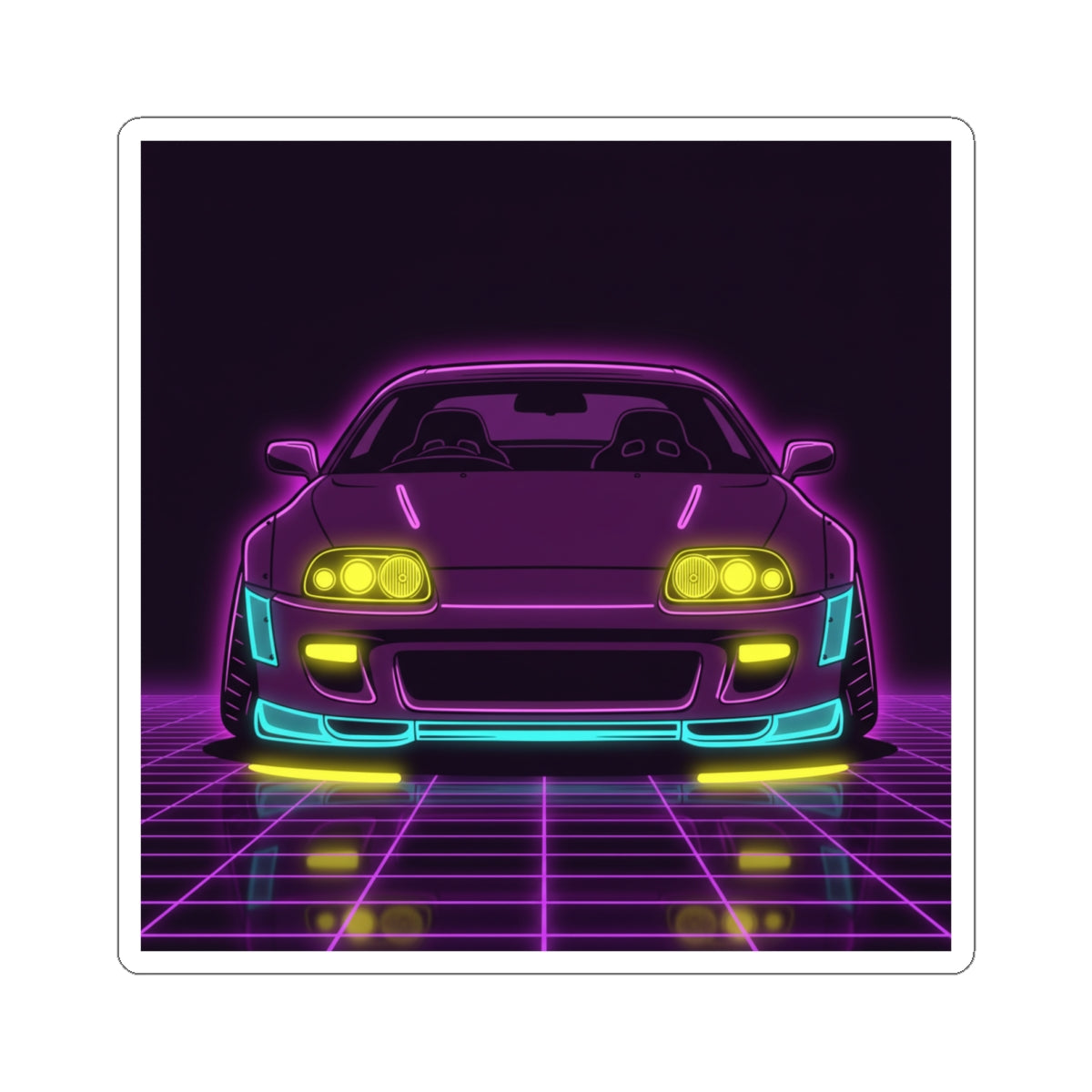 Toyota Supra MK4 Neon Synthwave Sticker