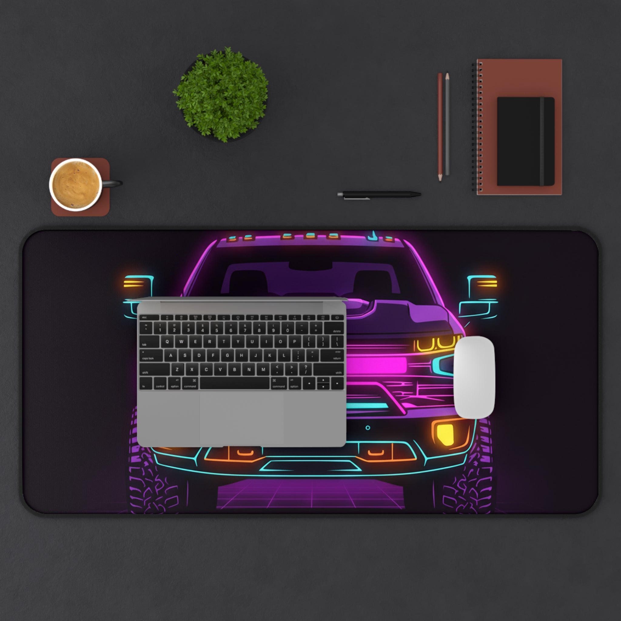 Chevy Silverado Trail Boss (2019+) Neon Synthwave Desk Mat