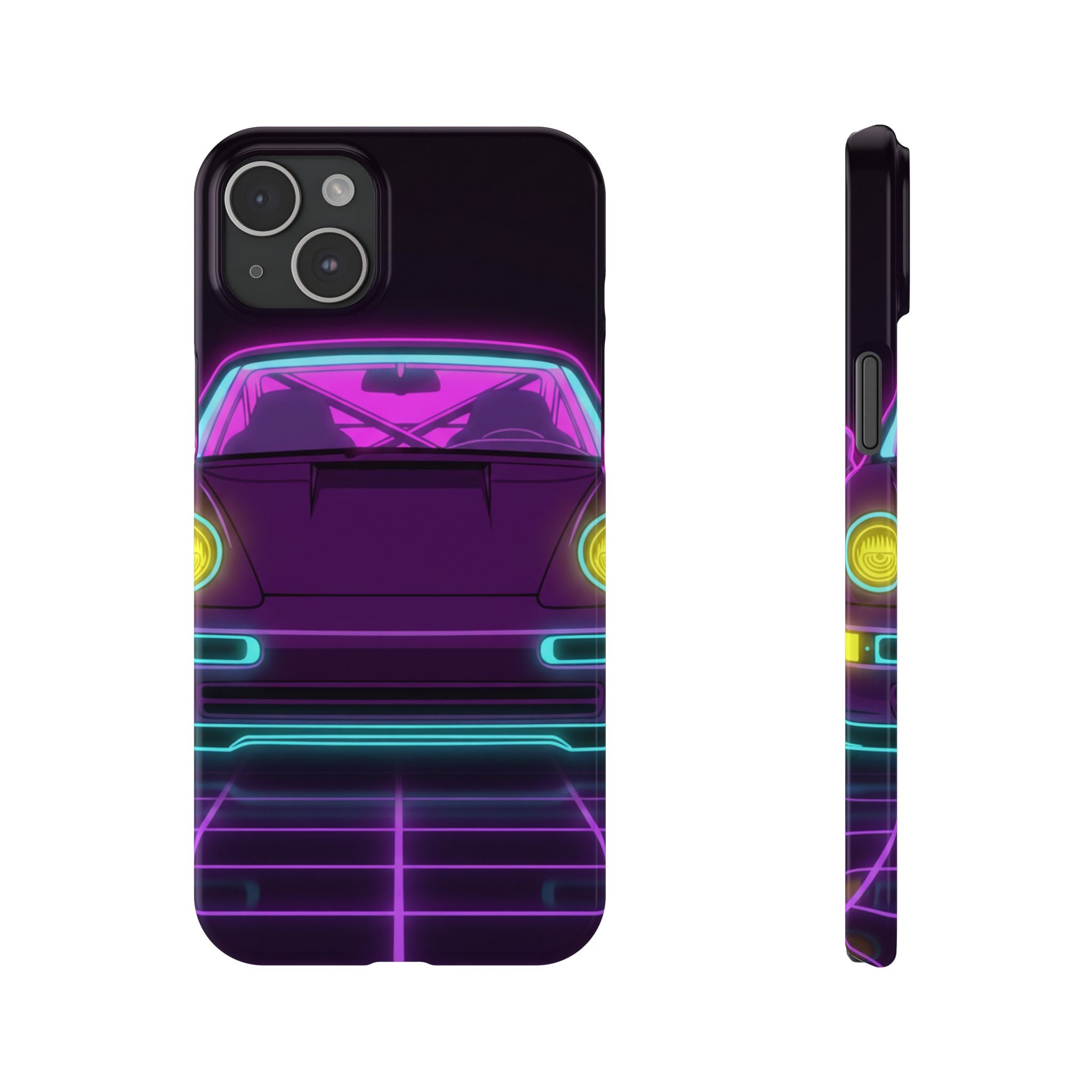 Porsche 964 Turbo Neon Synthwave Phone Case
