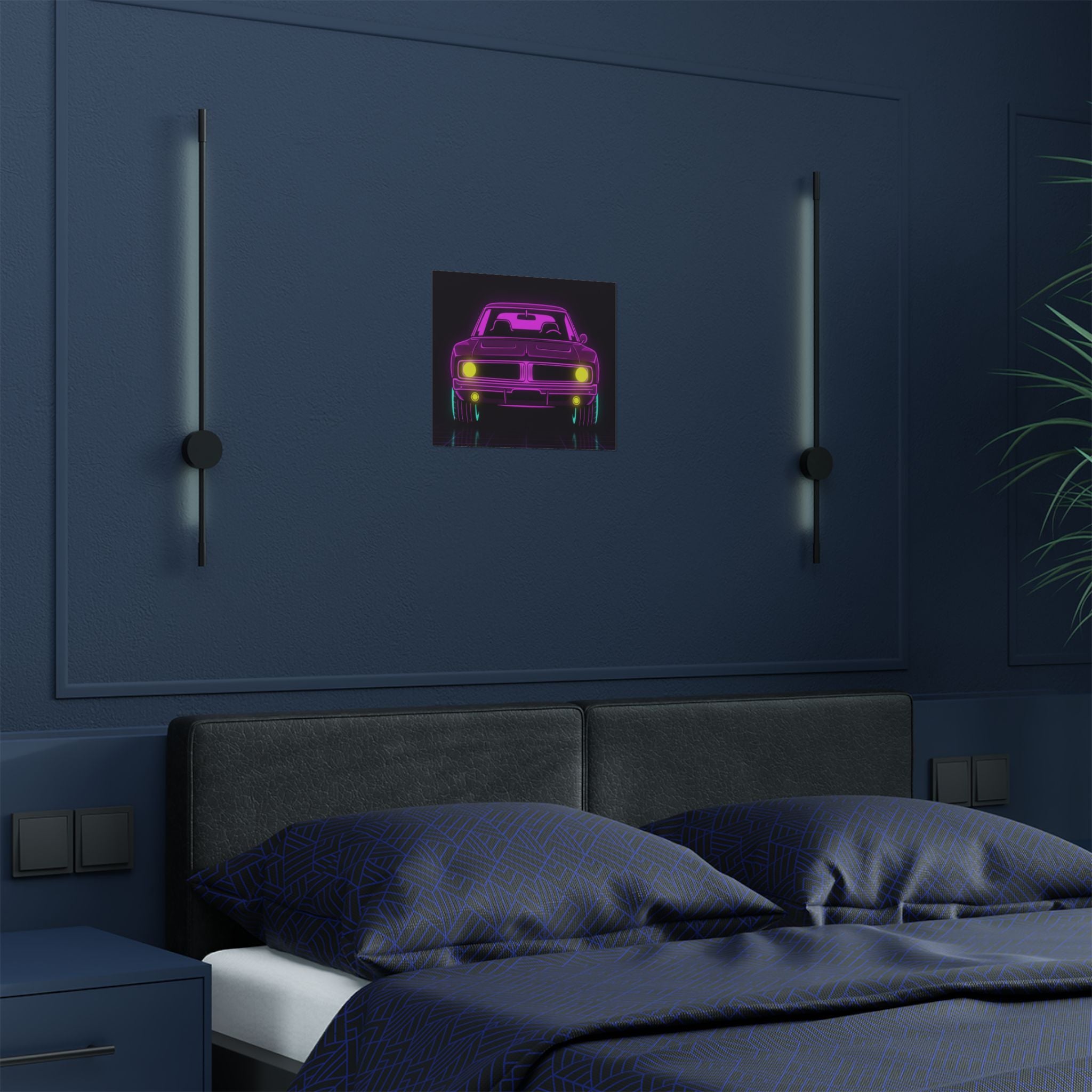 Dodge Charger R/T (1968-70) Resto-Mod Neon Synthwave Poster