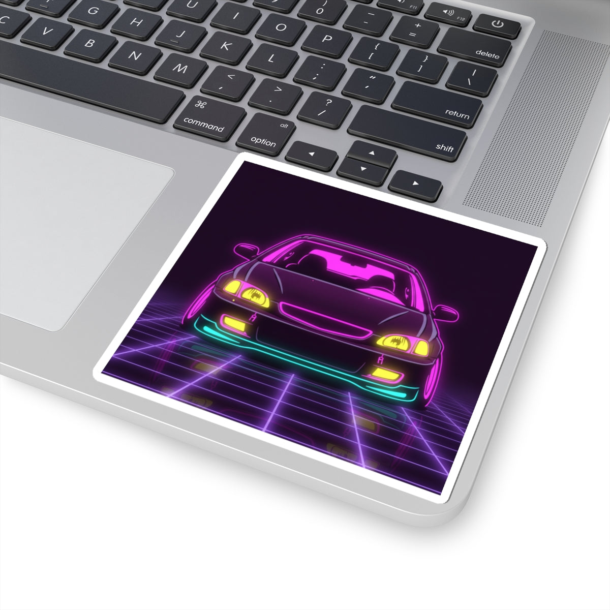 Honda Civic EK Hatch Neon Synthwave Sticker