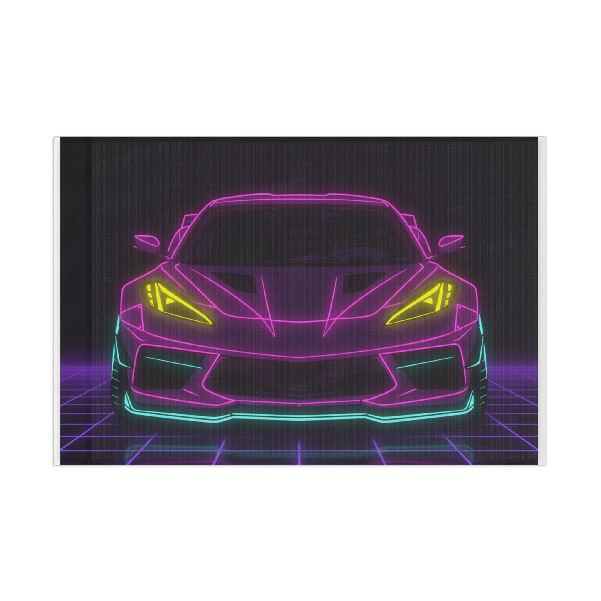 Corvette C8 (2020+) Neon Synthwave Garage Flag