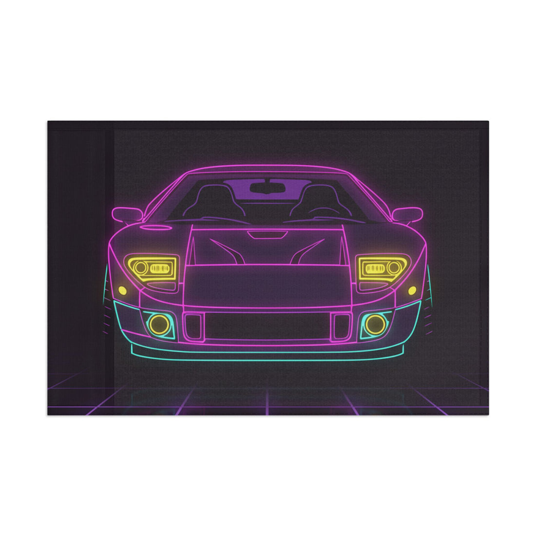 Ford GT40 (1964-69) Neon Synthwave Garage Flag