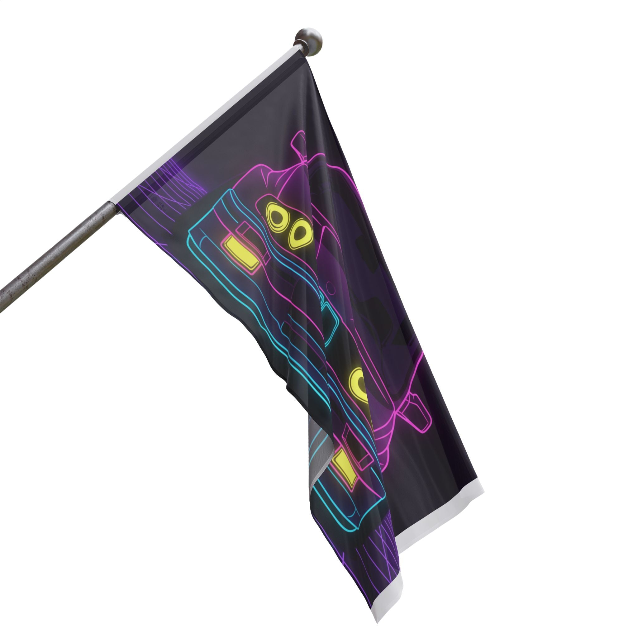 BMW E30 Neon Synthwave Garage Flag