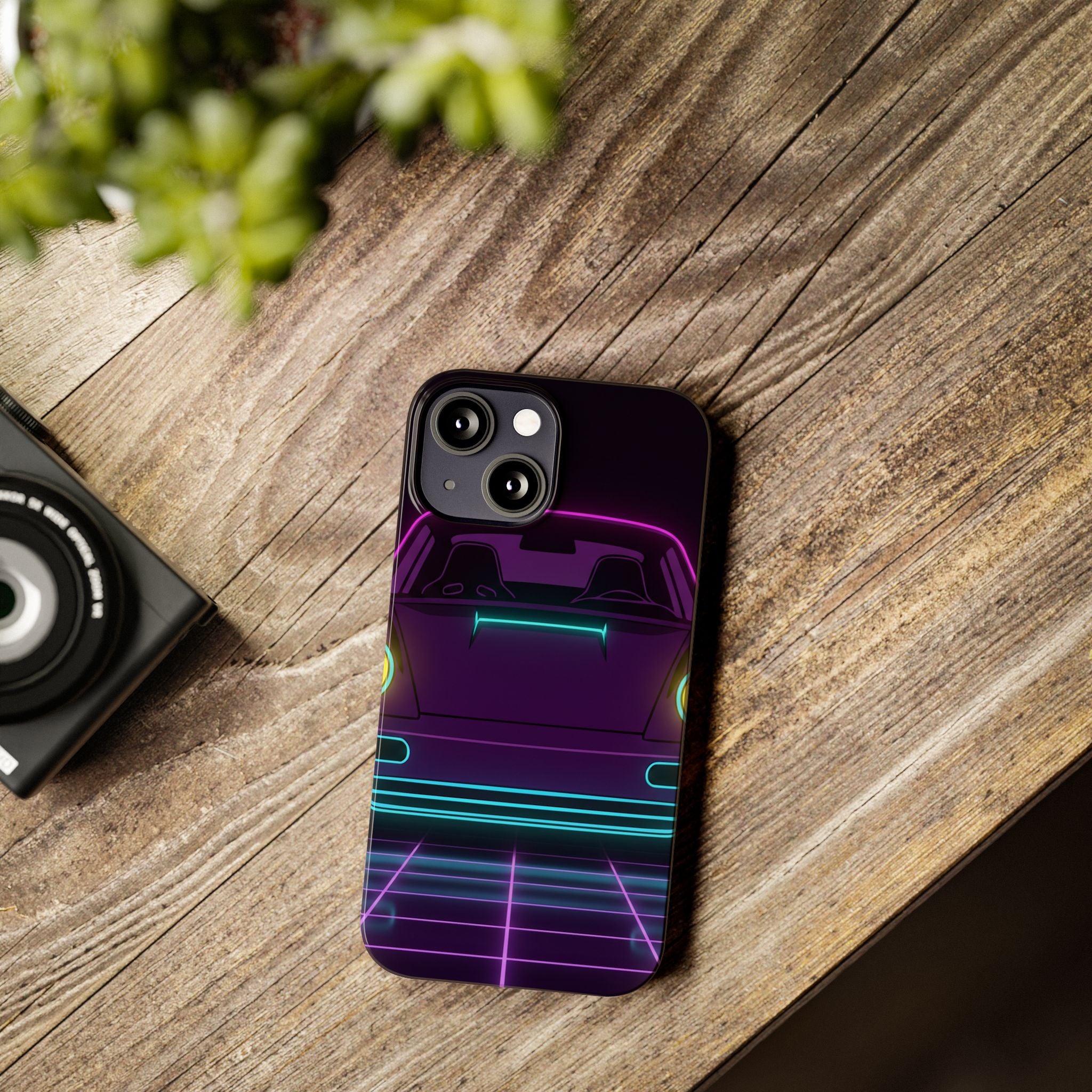 Porsche 964 Singer Neon Synthwave Phone Case