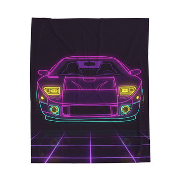 Ford GT40 (1964-69) Neon Synthwave Velveteen Plush Blanket