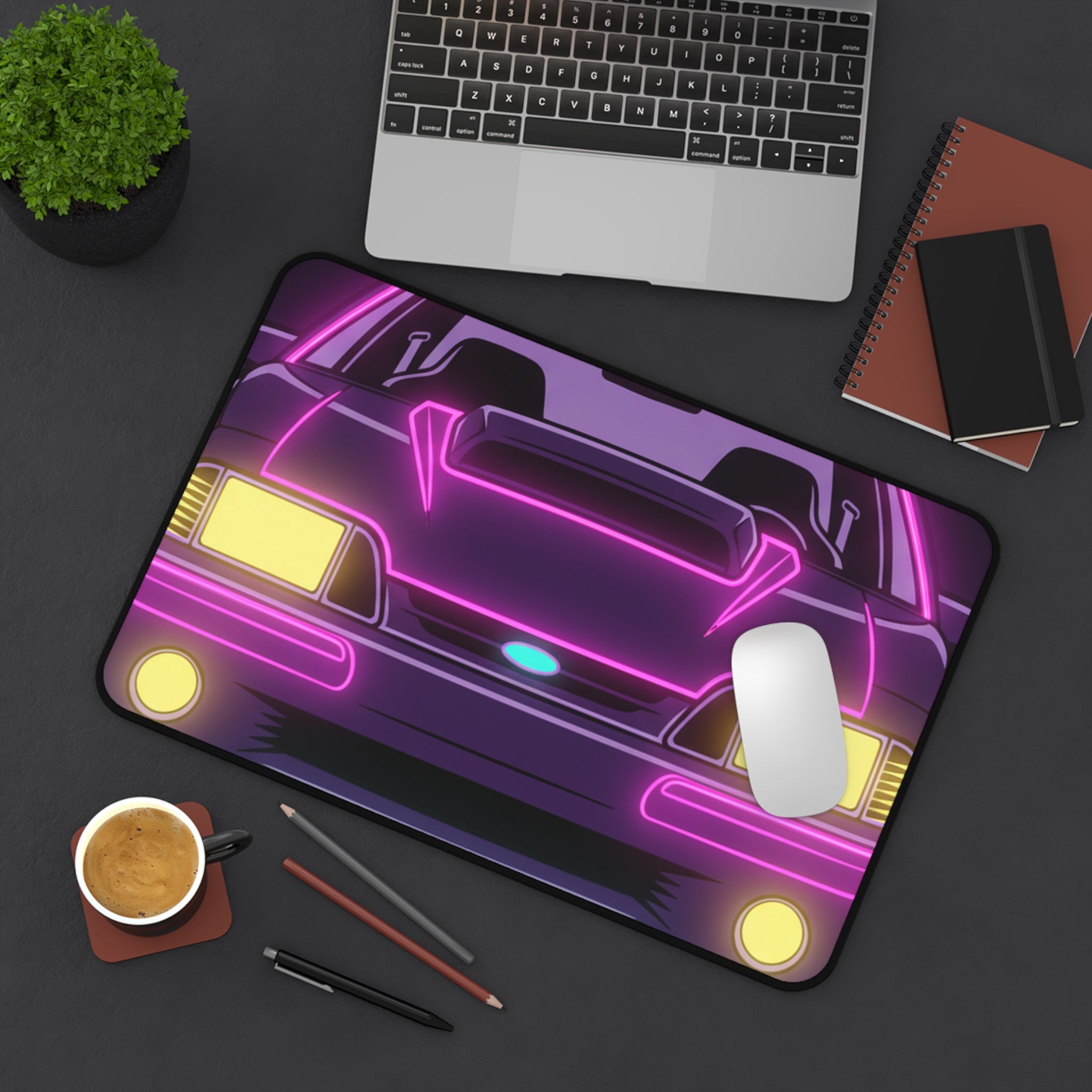 Ford Mustang Fox Body GT Neon Synthwave Desk Mat