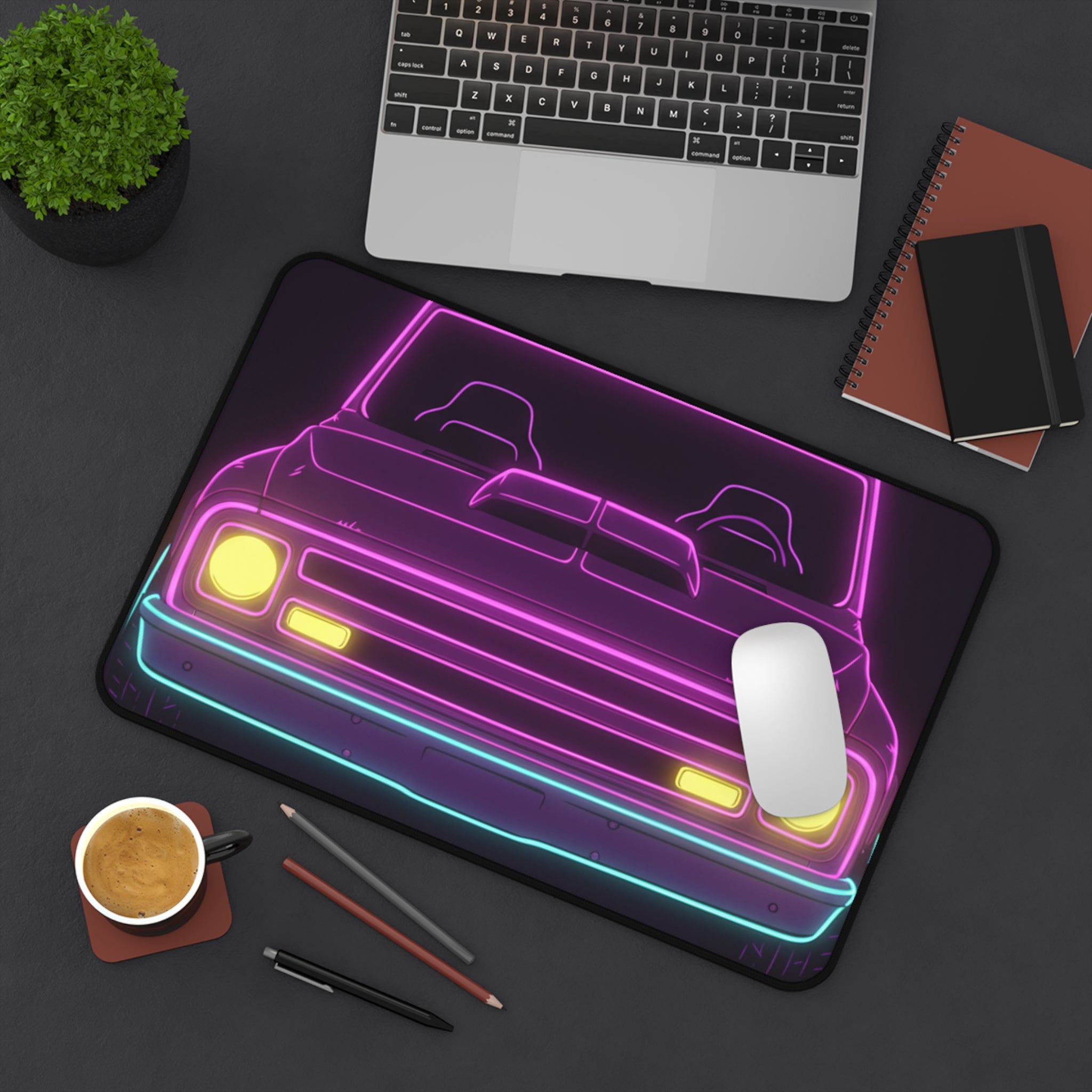 Chevy C10 Pickup (1967-72) Neon Synthwave Desk Mat