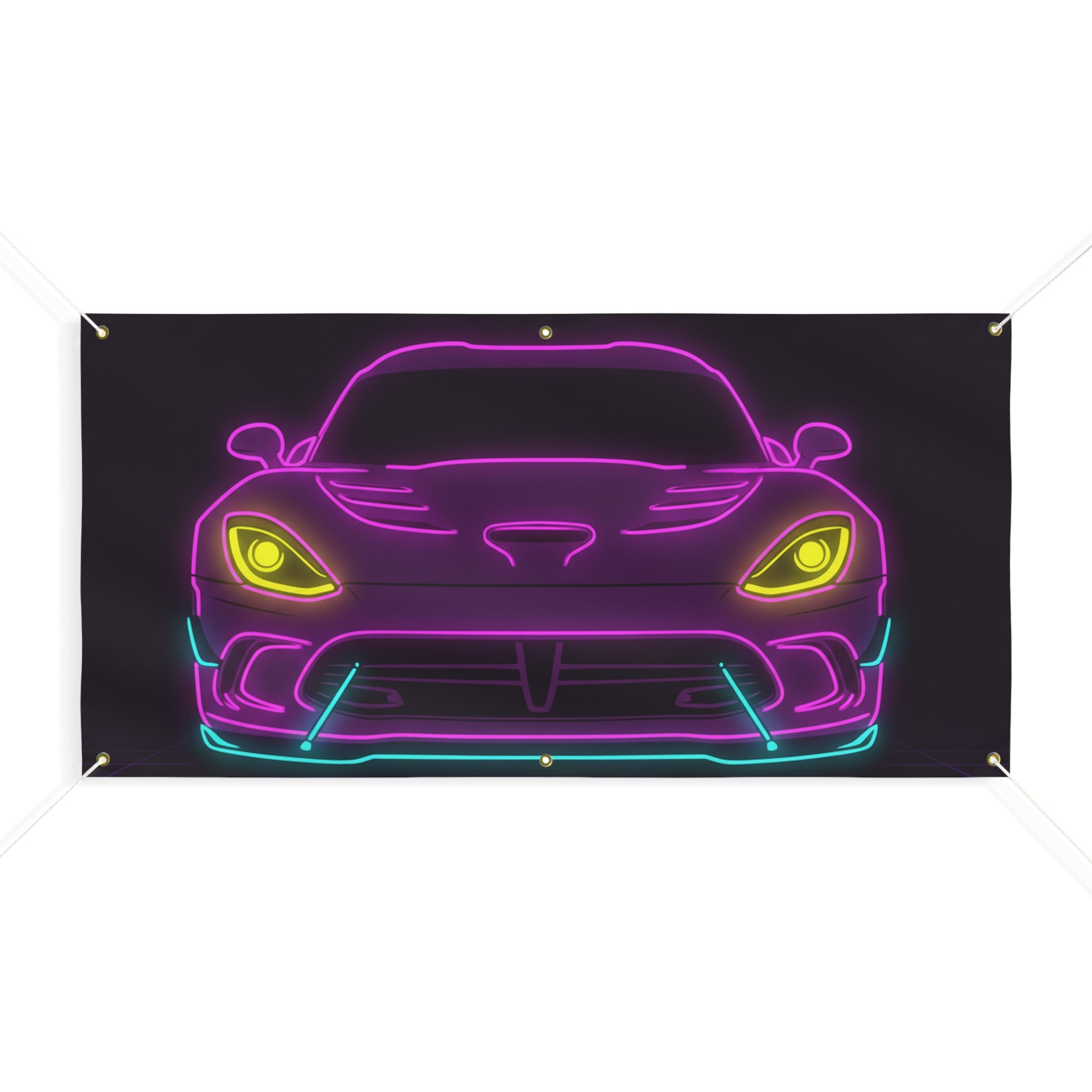 Dodge Viper (1992-17) Neon Synthwave Banner