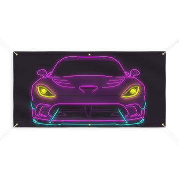 Dodge Viper (1992-17) Neon Synthwave Banner