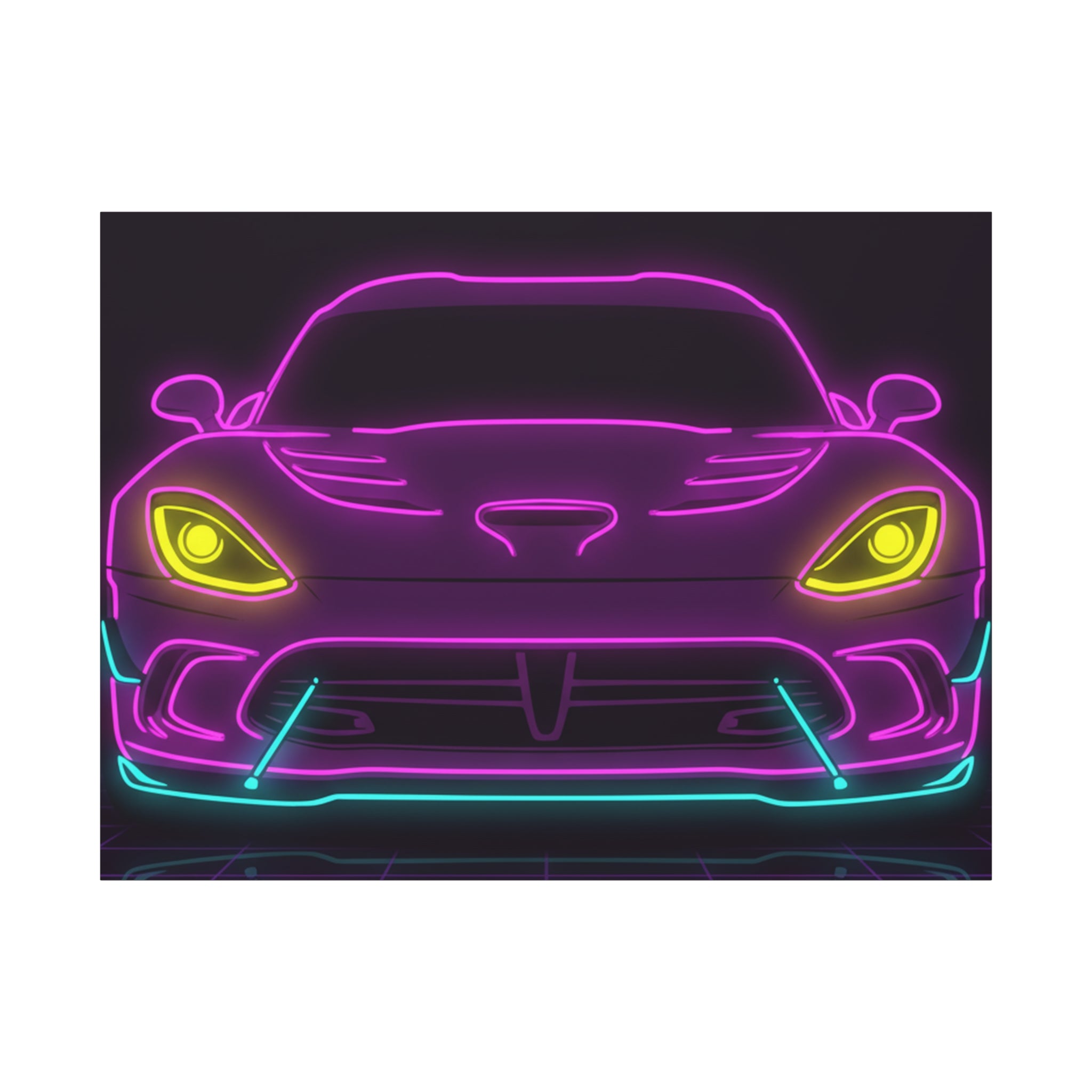 Dodge Viper (1992-17) Neon Synthwave Canvas Wall Art