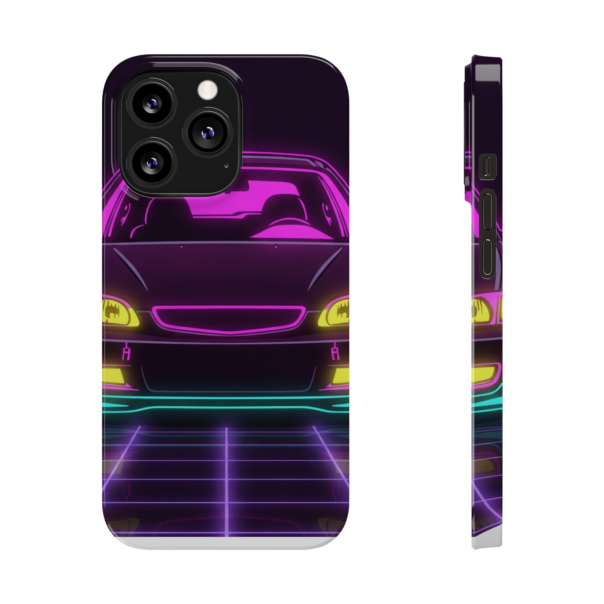 Honda Civic EK Hatch Neon Synthwave Phone Case