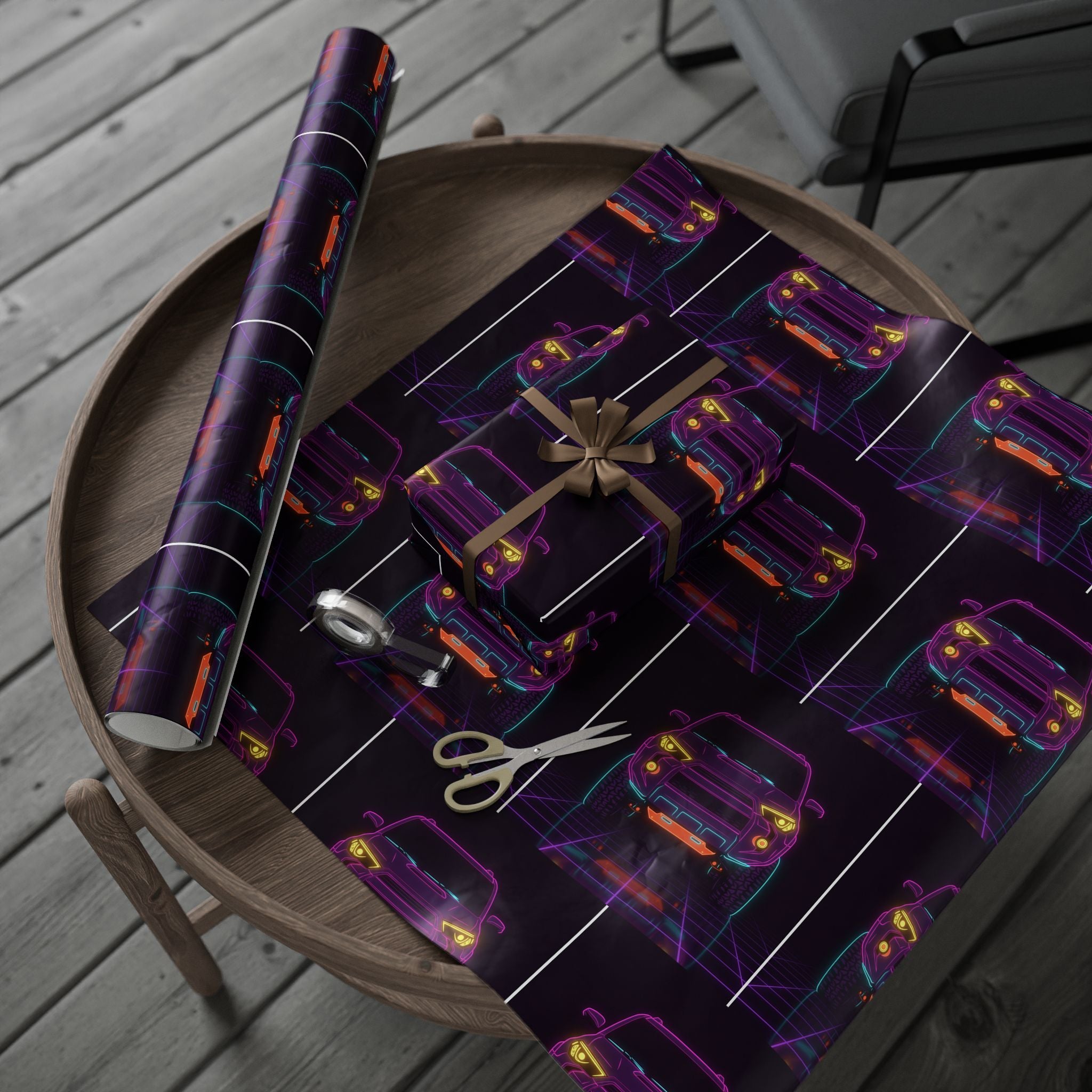 Toyota 4Runner TRD Pro Neon Synthwave Gift Wrapping Paper