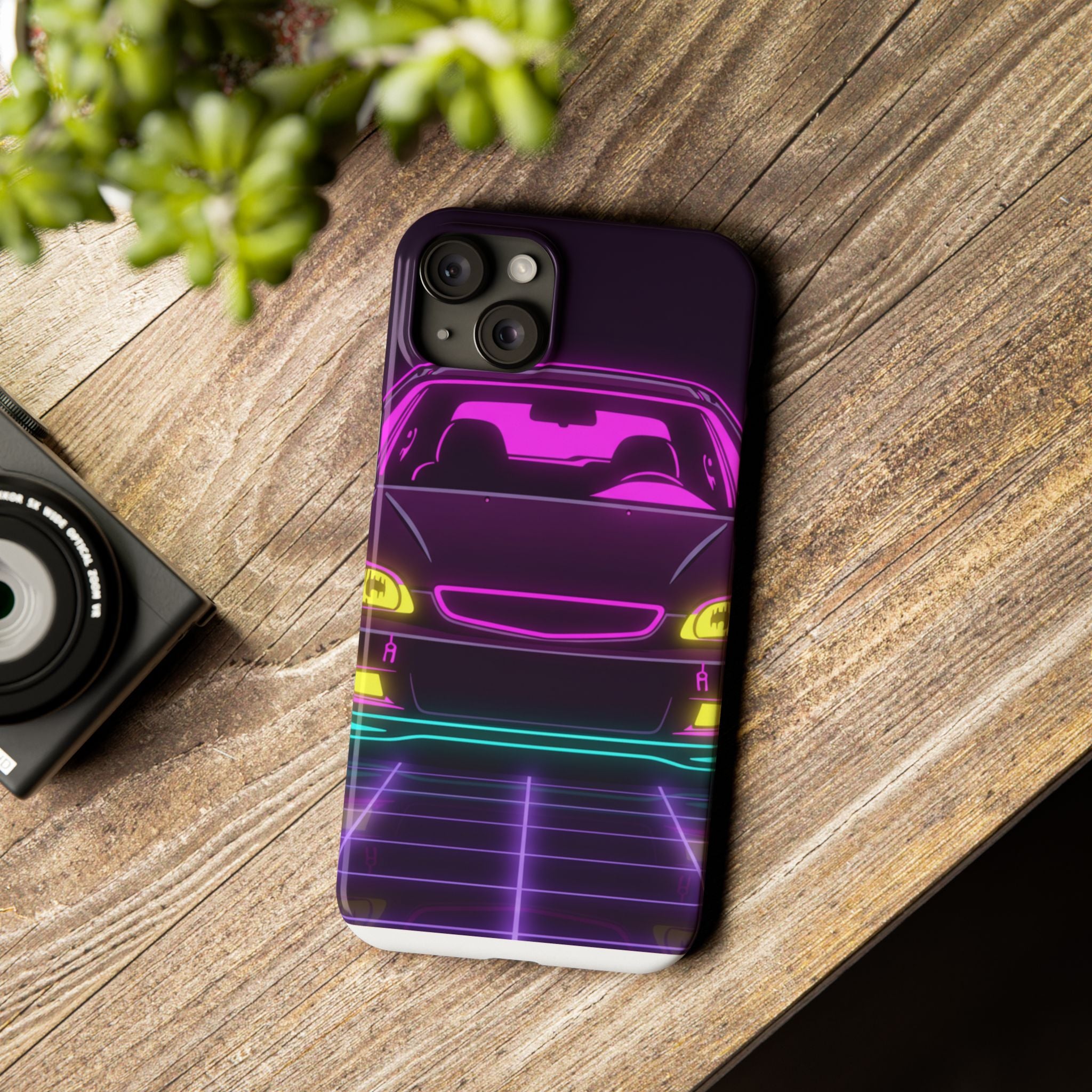 Honda Civic EK Hatch Neon Synthwave Phone Case