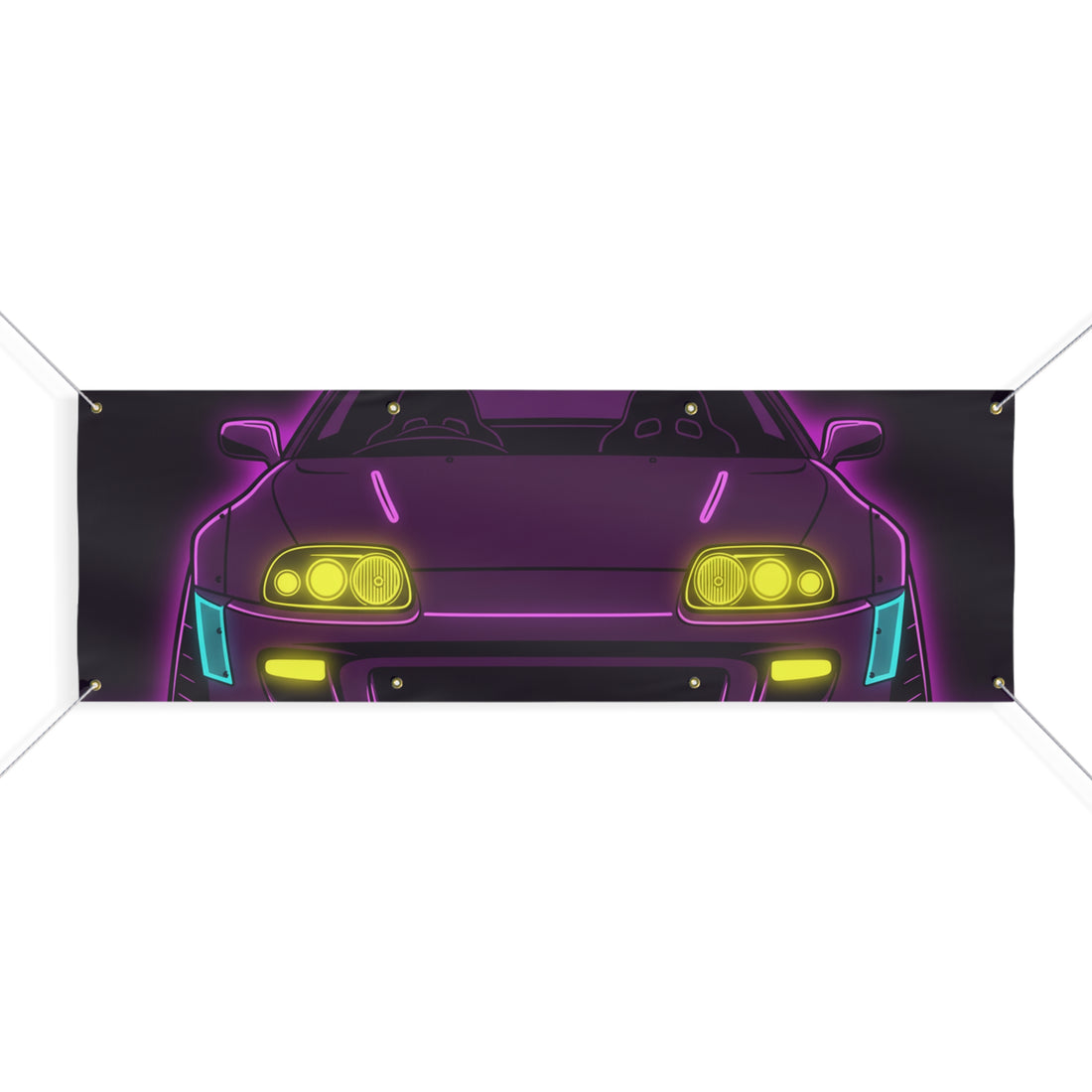 Toyota Supra MK4 Neon Synthwave Banner