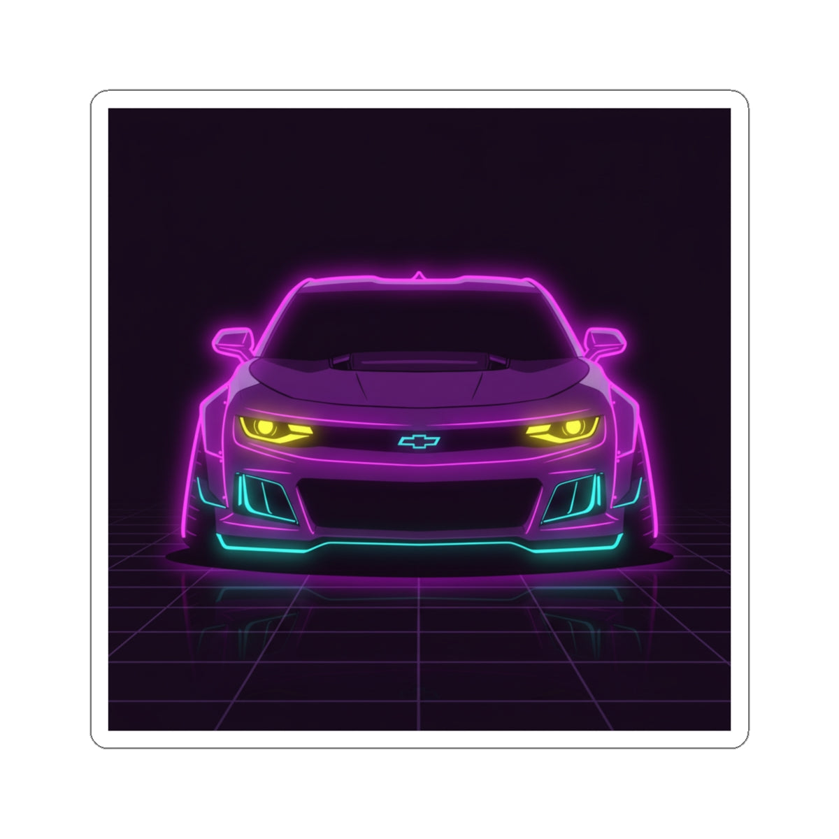 Chevrolet Camaro ZL1 Neon Synthwave Sticker