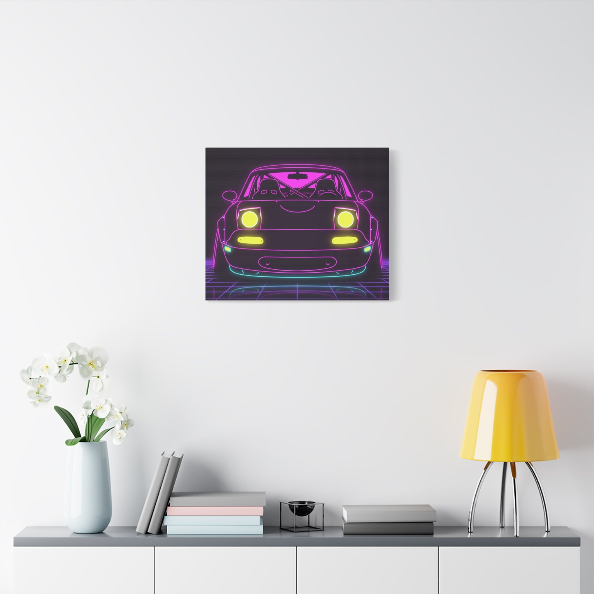 Mazda Miata NA (1989-97) Neon Synthwave Canvas Wall Art