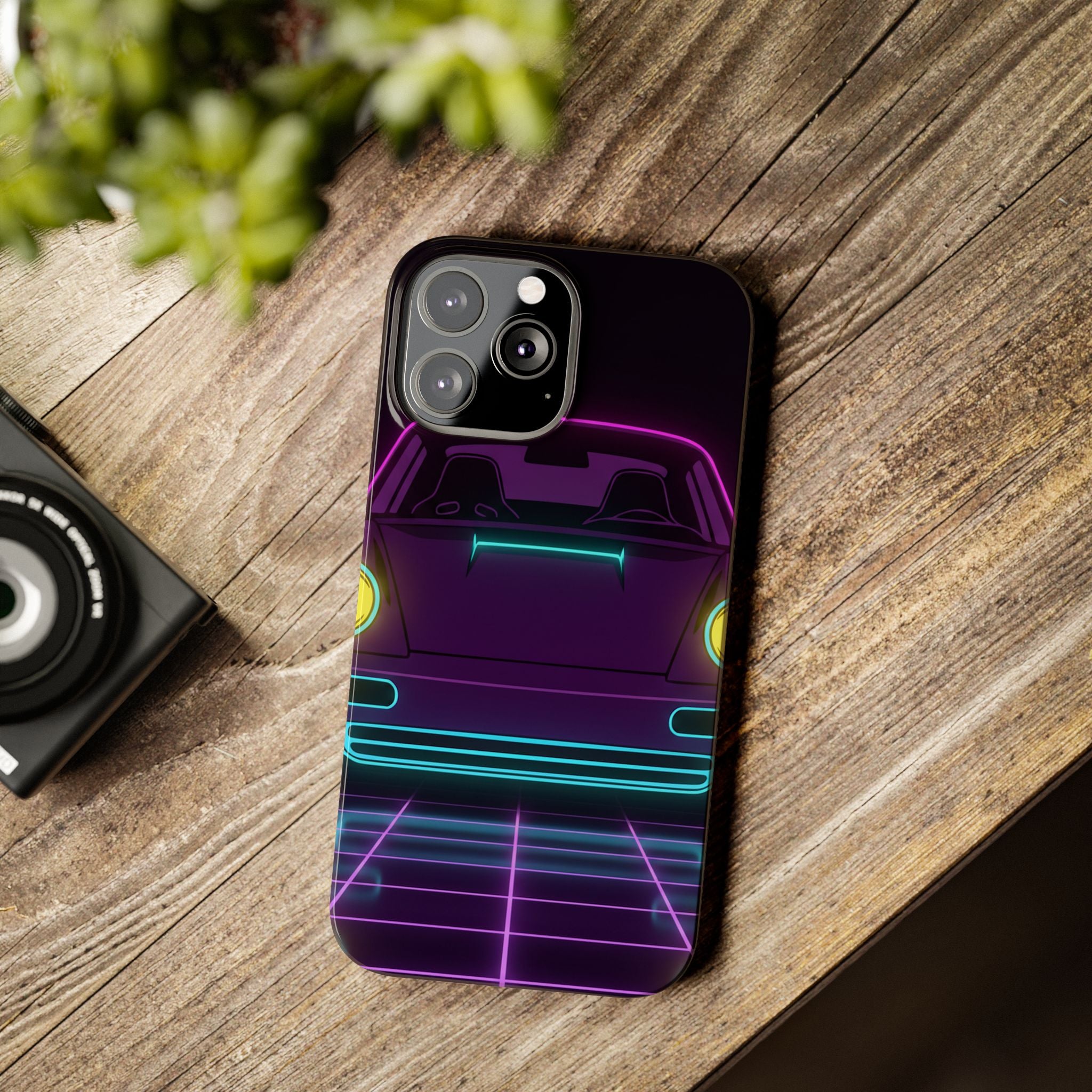 Porsche 964 Singer Neon Synthwave Phone Case