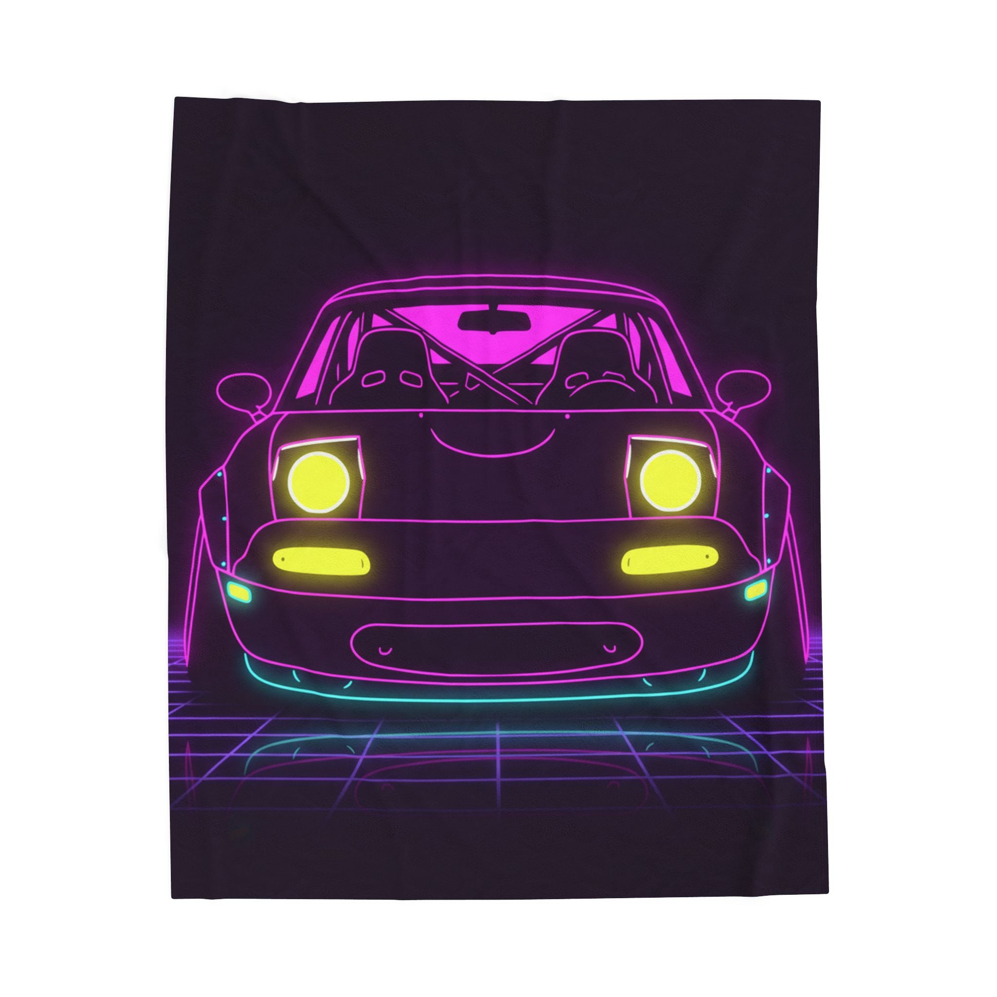 Mazda Miata NA (1989-97) Neon Synthwave Velveteen Plush Blanket