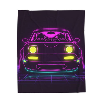 Mazda Miata NA (1989-97) Neon Synthwave Velveteen Plush Blanket