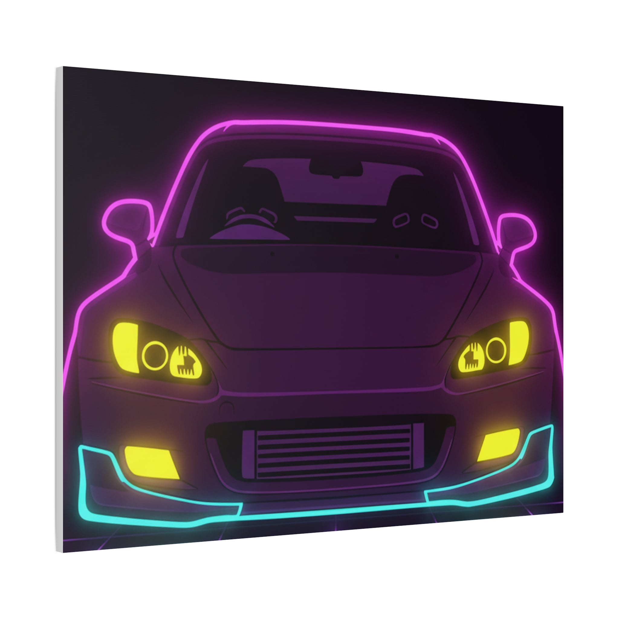 Honda S2000 (1999-09) Neon Synthwave Canvas Wall Art