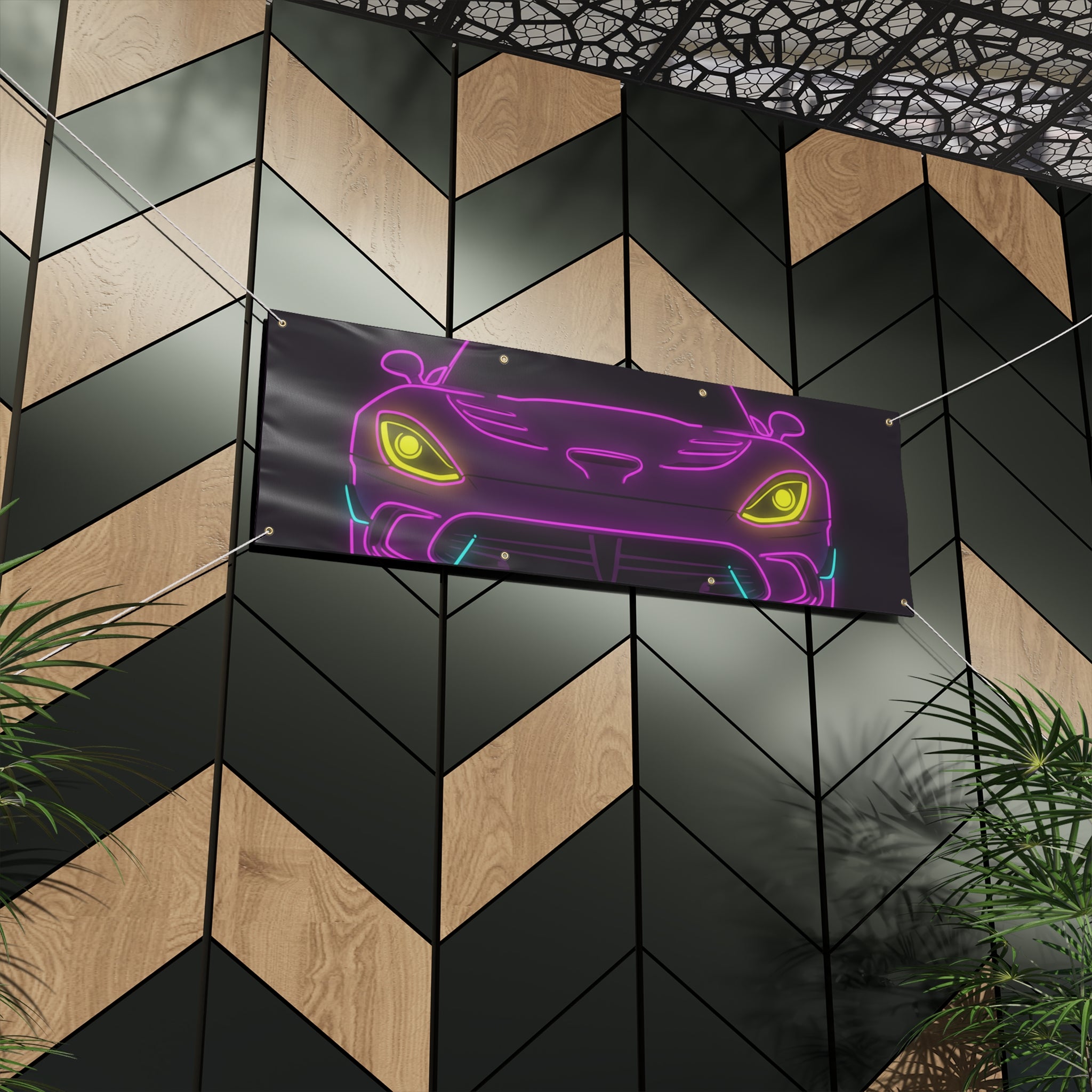 Dodge Viper (1992-17) Neon Synthwave Banner