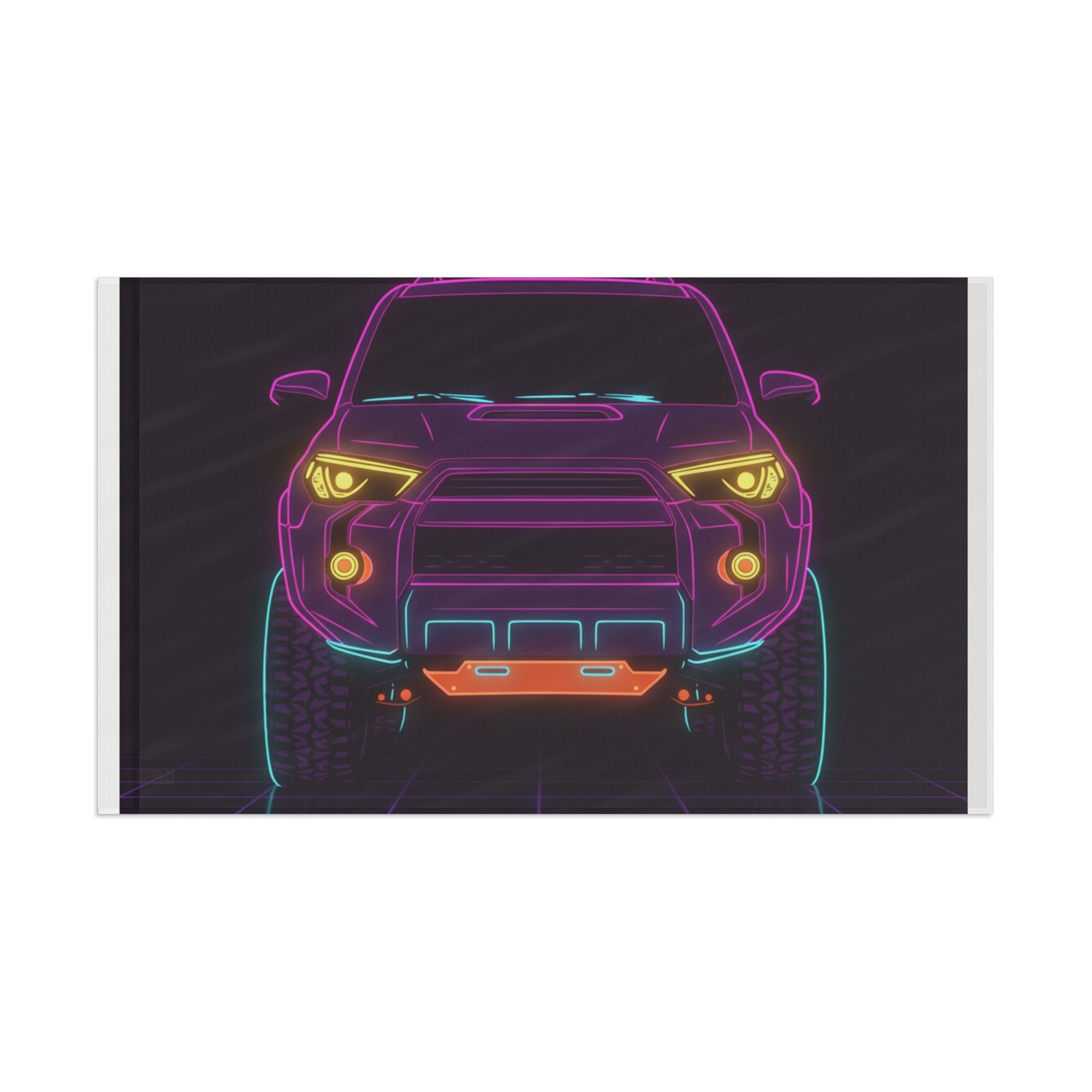 Toyota 4Runner TRD Pro Neon Synthwave Garage Flag