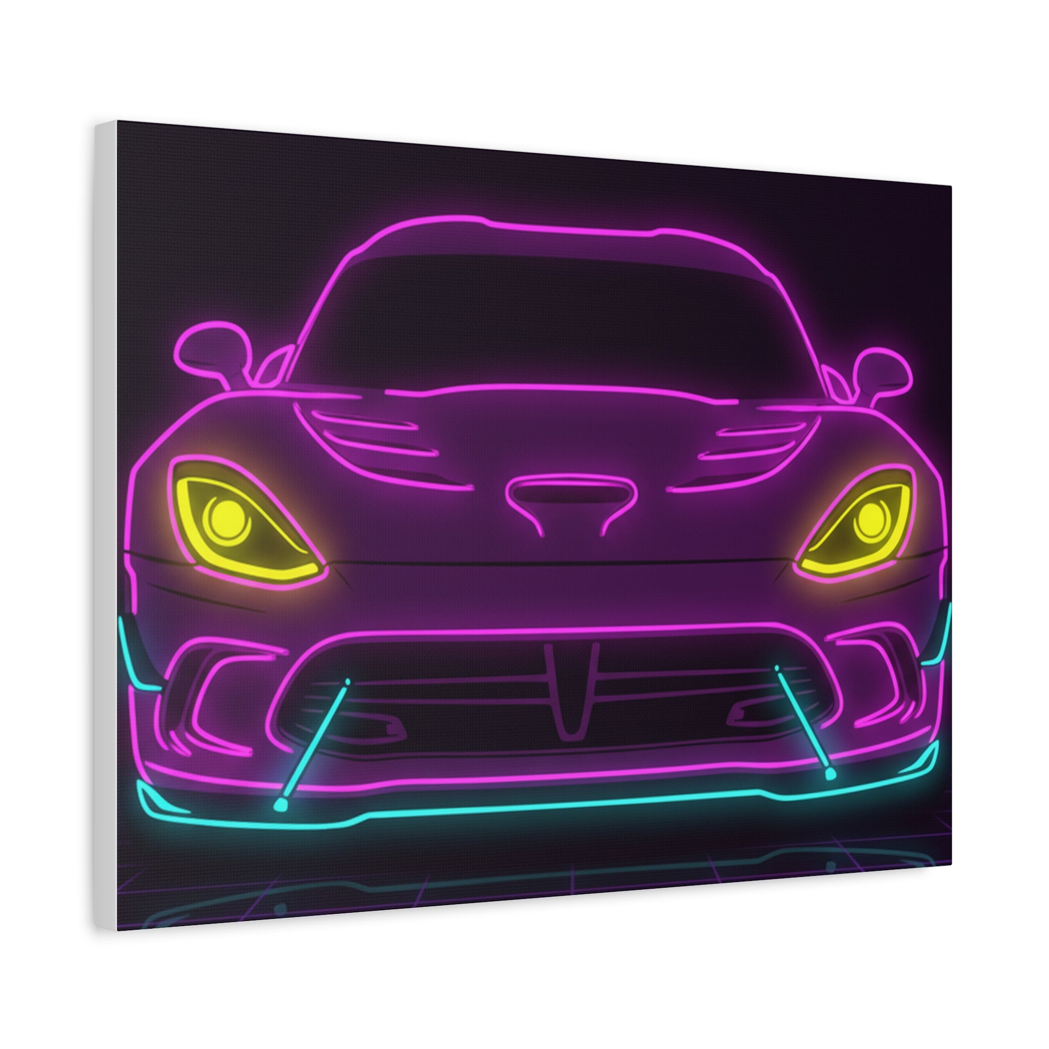 Dodge Viper (1992-17) Neon Synthwave Canvas Wall Art