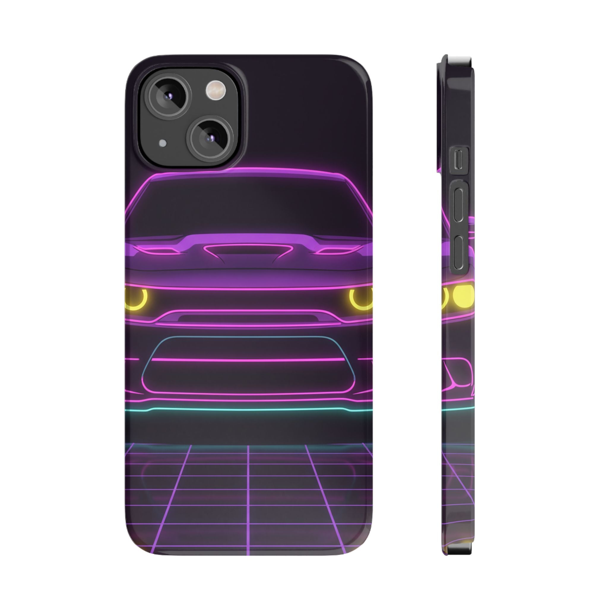 Dodge Challenger SRT Hellcat Neon Synthwave Phone Case