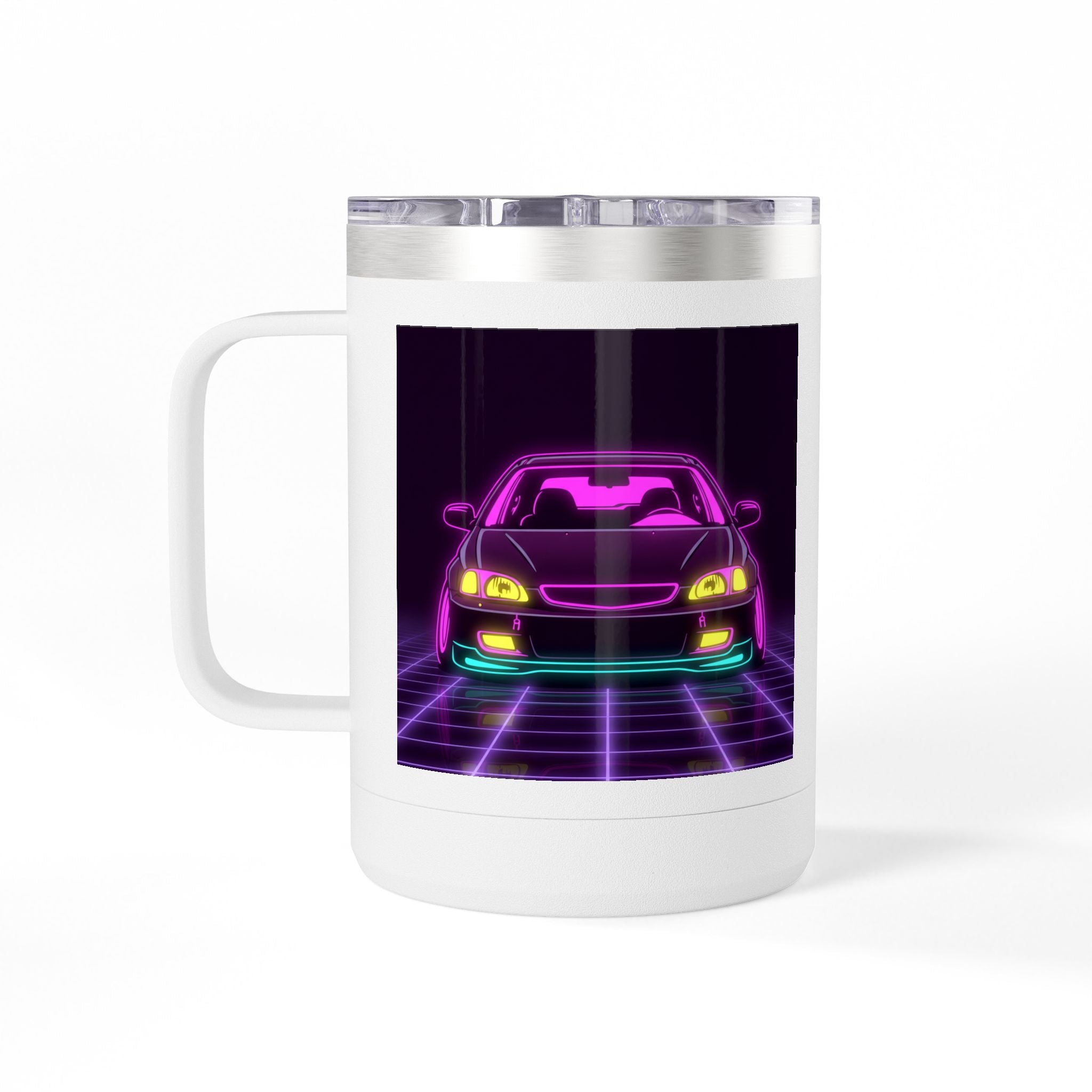 Honda Civic EK Hatch Neon Synthwave Coffee Mug