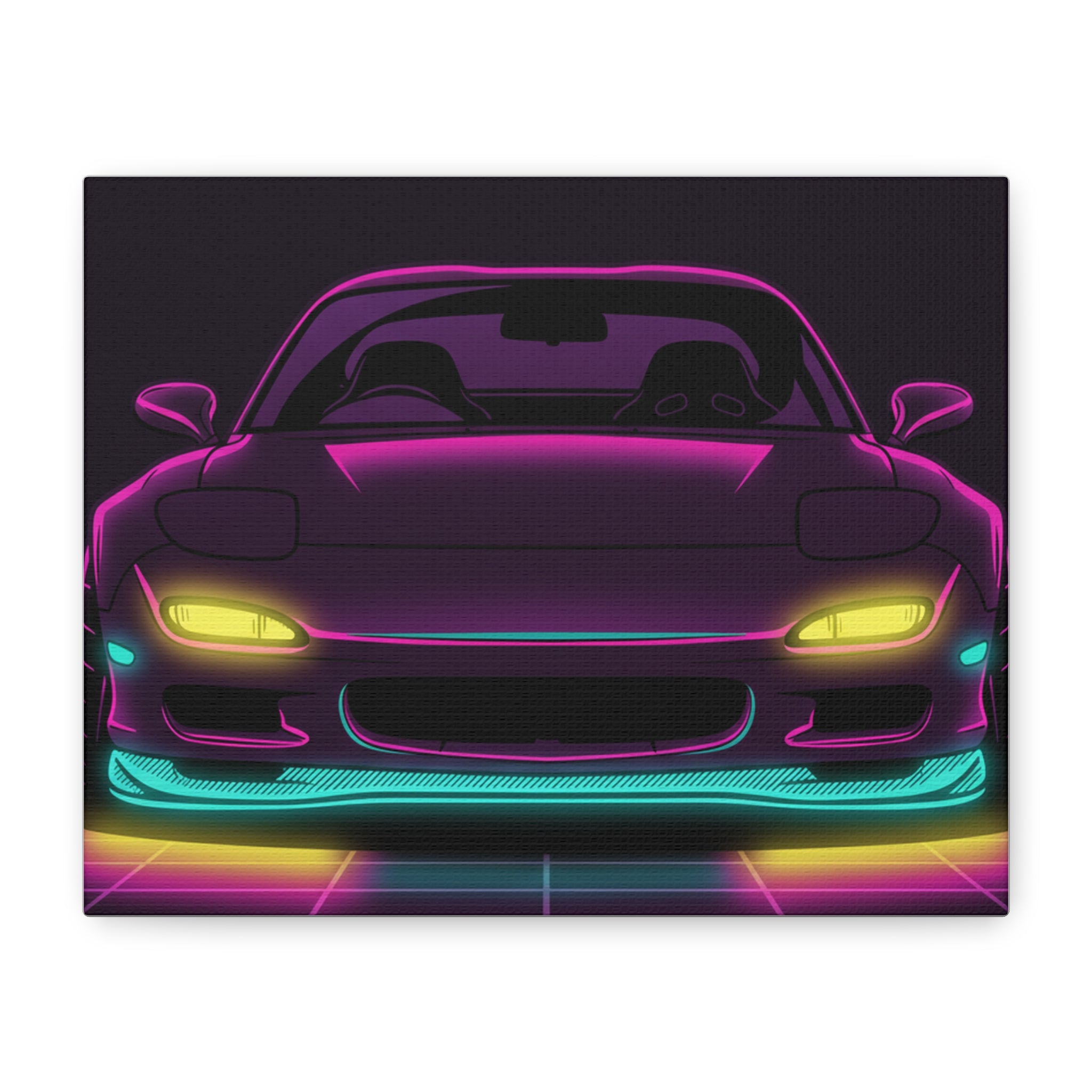 Mazda RX-7 FD Neon Synthwave Canvas Wall Art