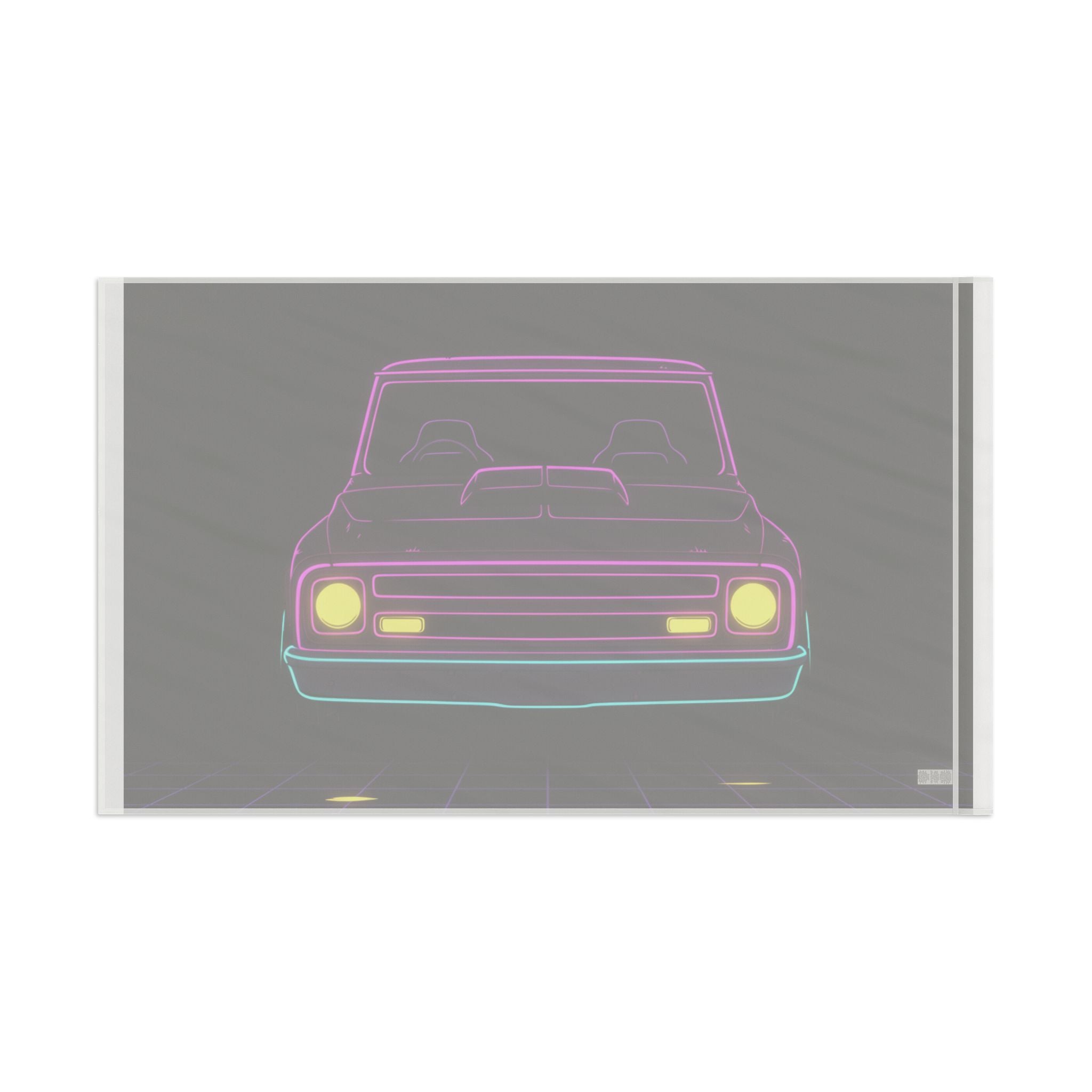 Chevy C10 Pickup (1967-72) Neon Synthwave Garage Flag