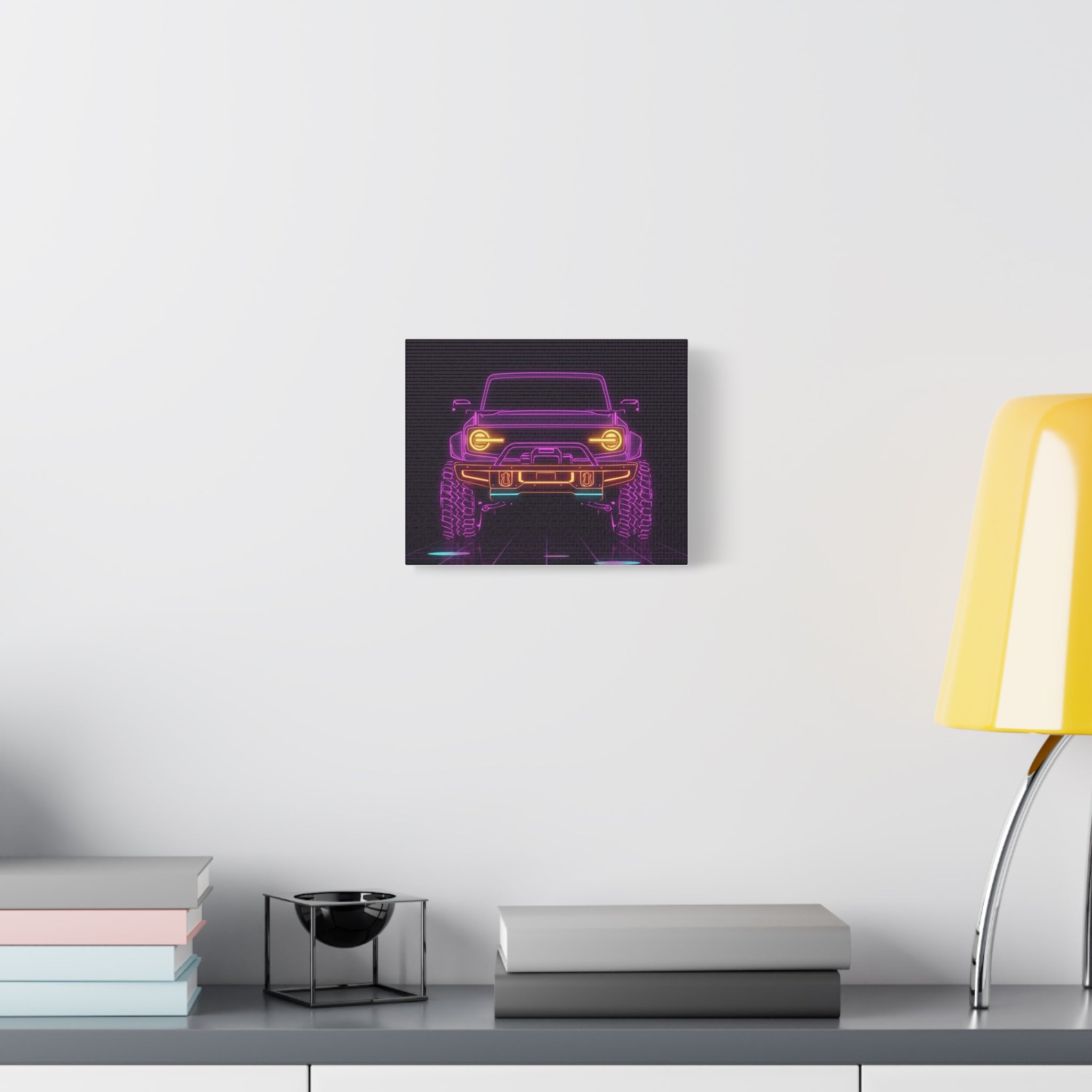 Ford Bronco (2021+) Neon Synthwave Canvas Wall Art