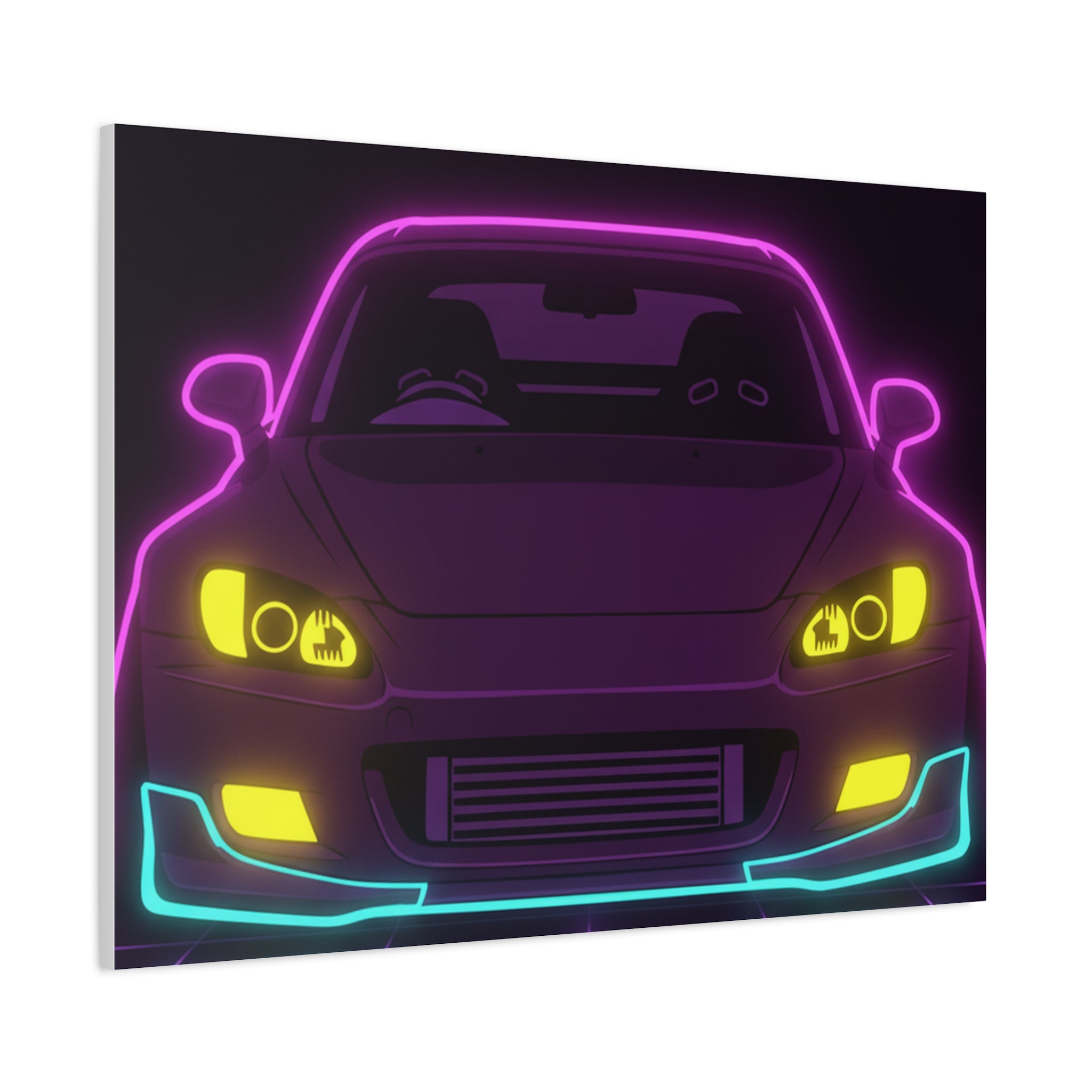 Honda S2000 (1999-09) Neon Synthwave Canvas Wall Art