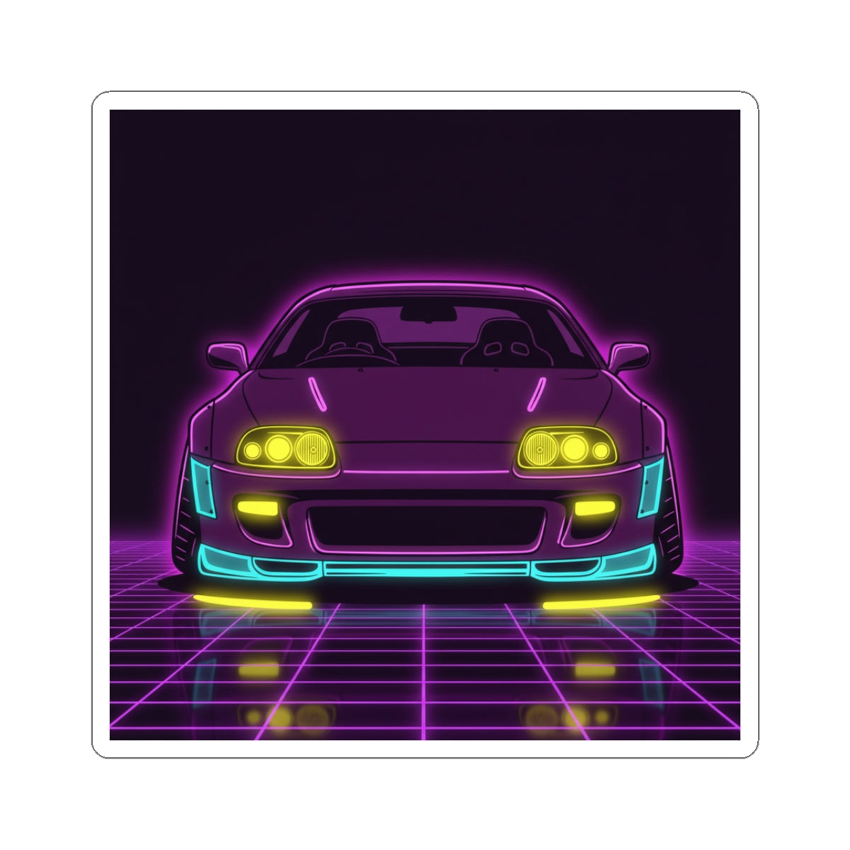 Toyota Supra MK4 Neon Synthwave Sticker