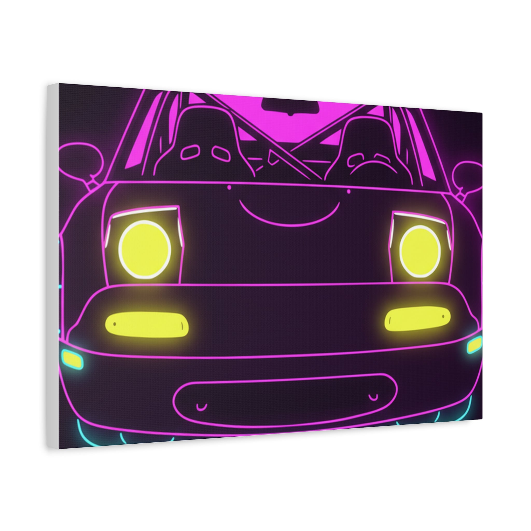 Mazda Miata NA (1989-97) Neon Synthwave Canvas Wall Art