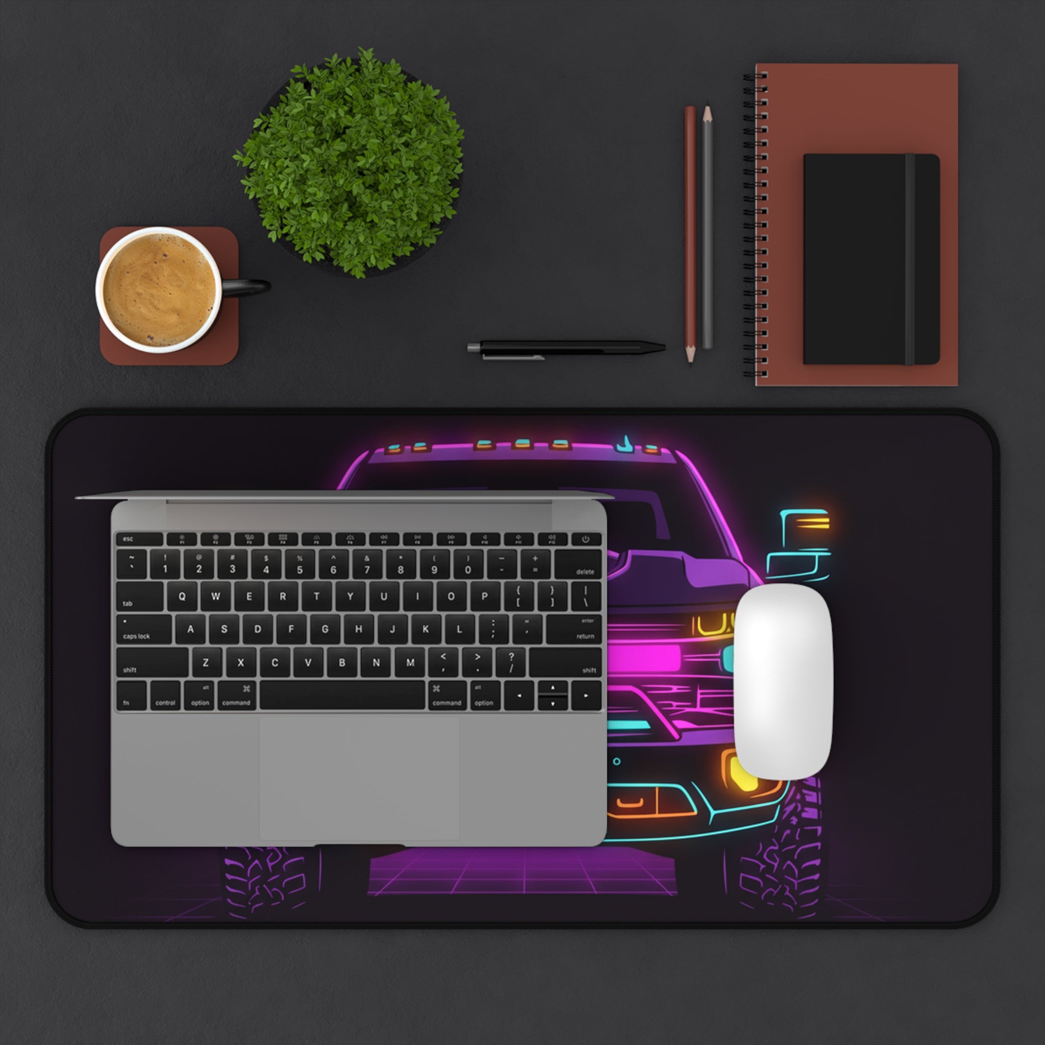Chevy Silverado Trail Boss (2019+) Neon Synthwave Desk Mat